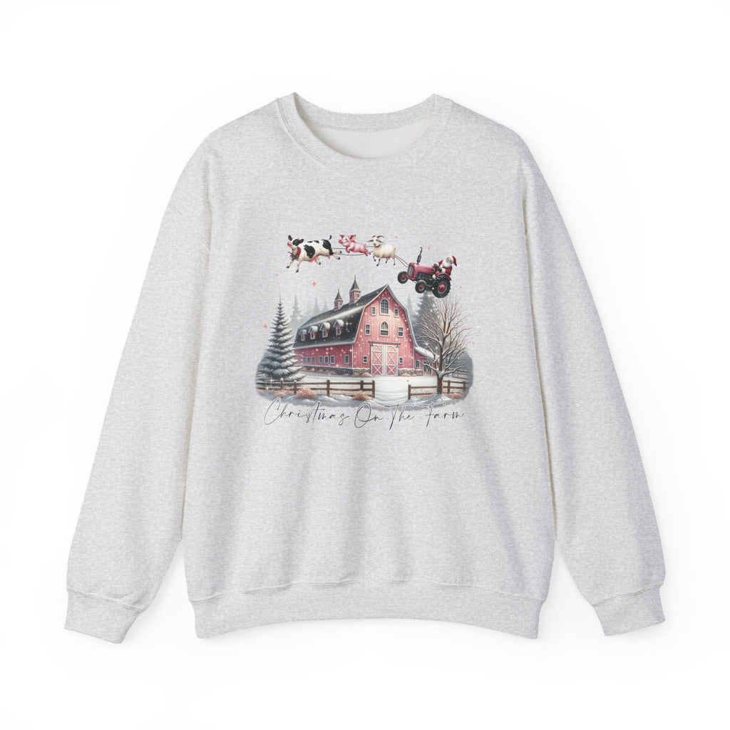 Christmas on the Farm Sweatshirt,Santa Tractor Farmhouse Tee by PopCultureByDesign36