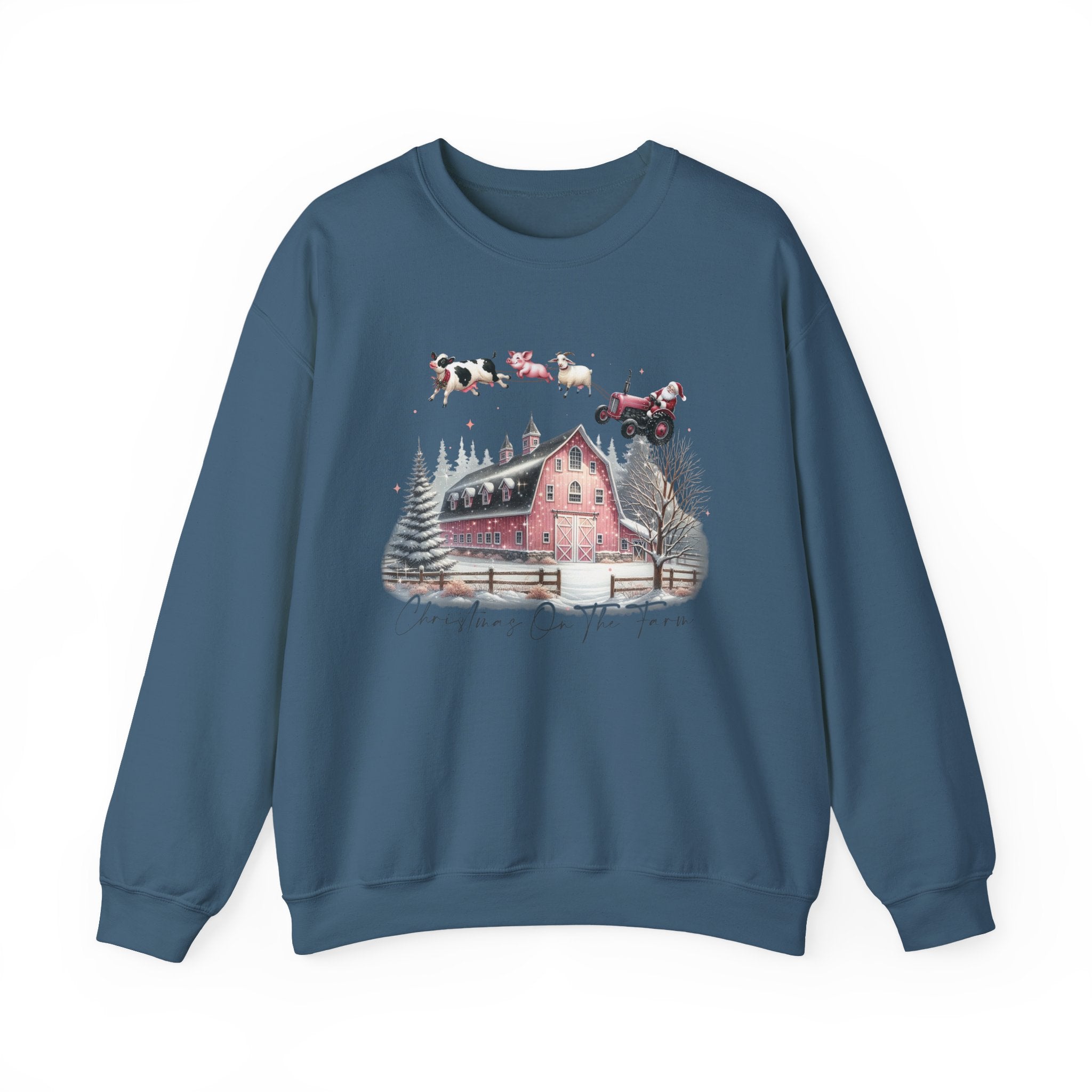 Christmas on the Farm Sweatshirt,Santa Tractor Farmhouse Tee by PopCultureByDesign36