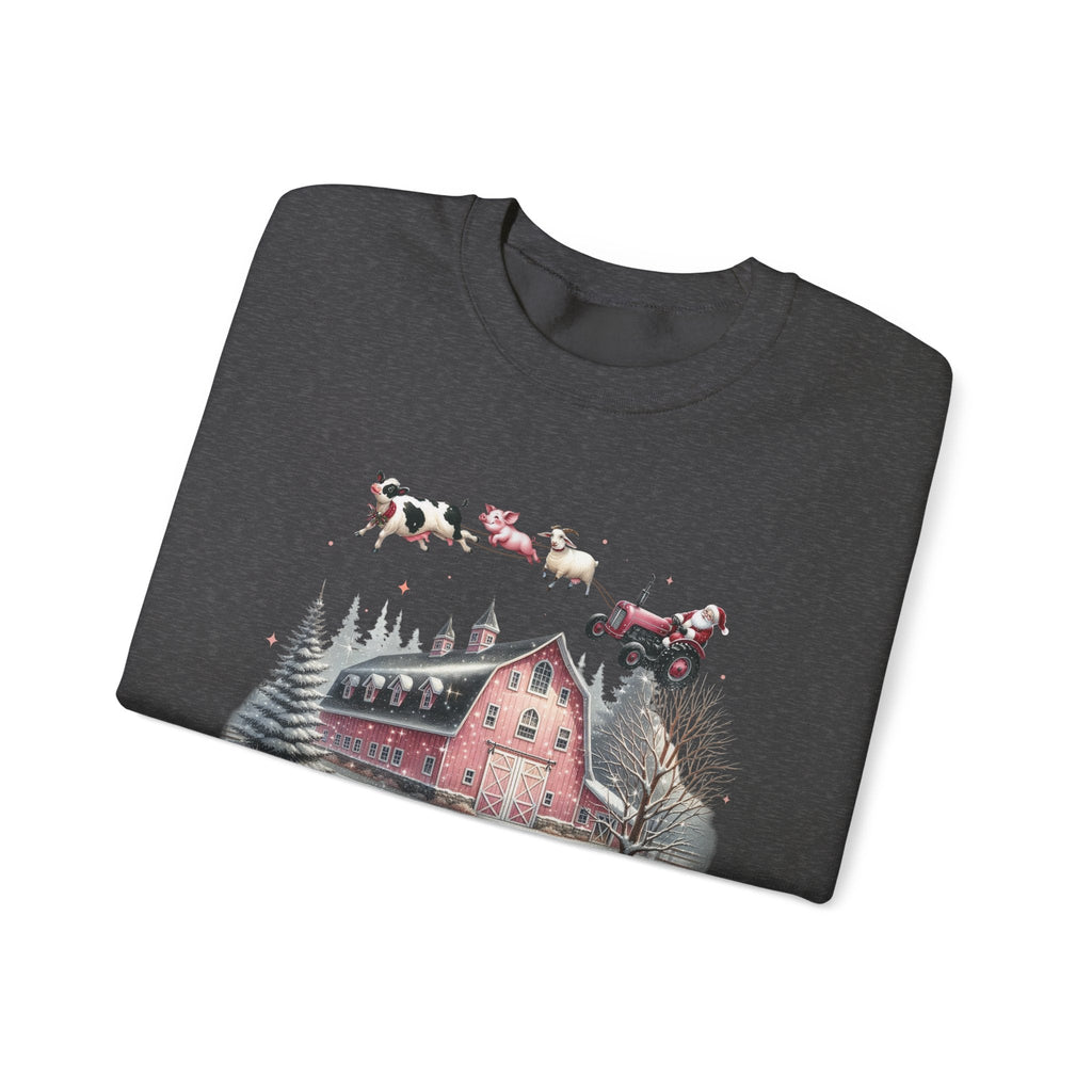 Christmas on the Farm Sweatshirt,Santa Tractor Farmhouse Tee by PopCultureByDesign36