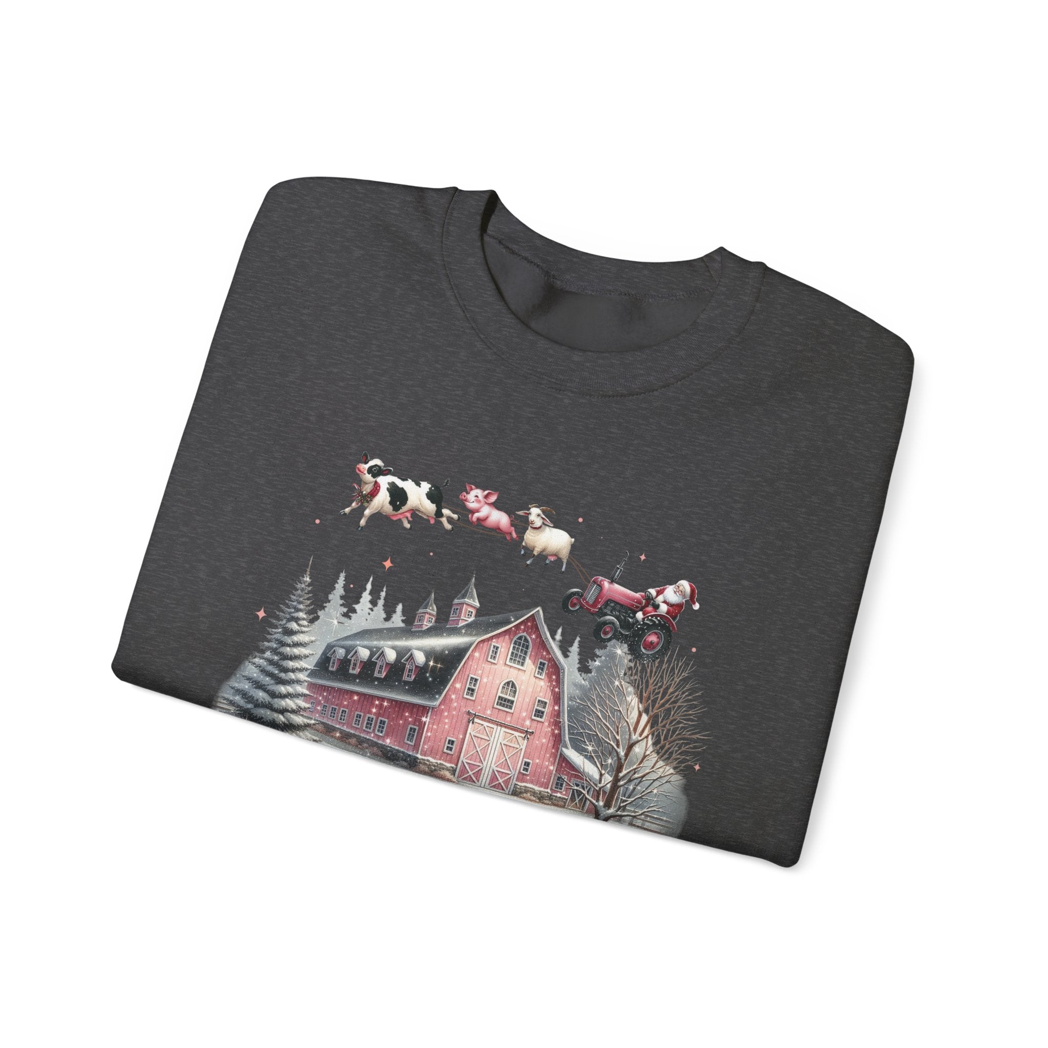 Christmas on the Farm Sweatshirt,Santa Tractor Farmhouse Tee by PopCultureByDesign36
