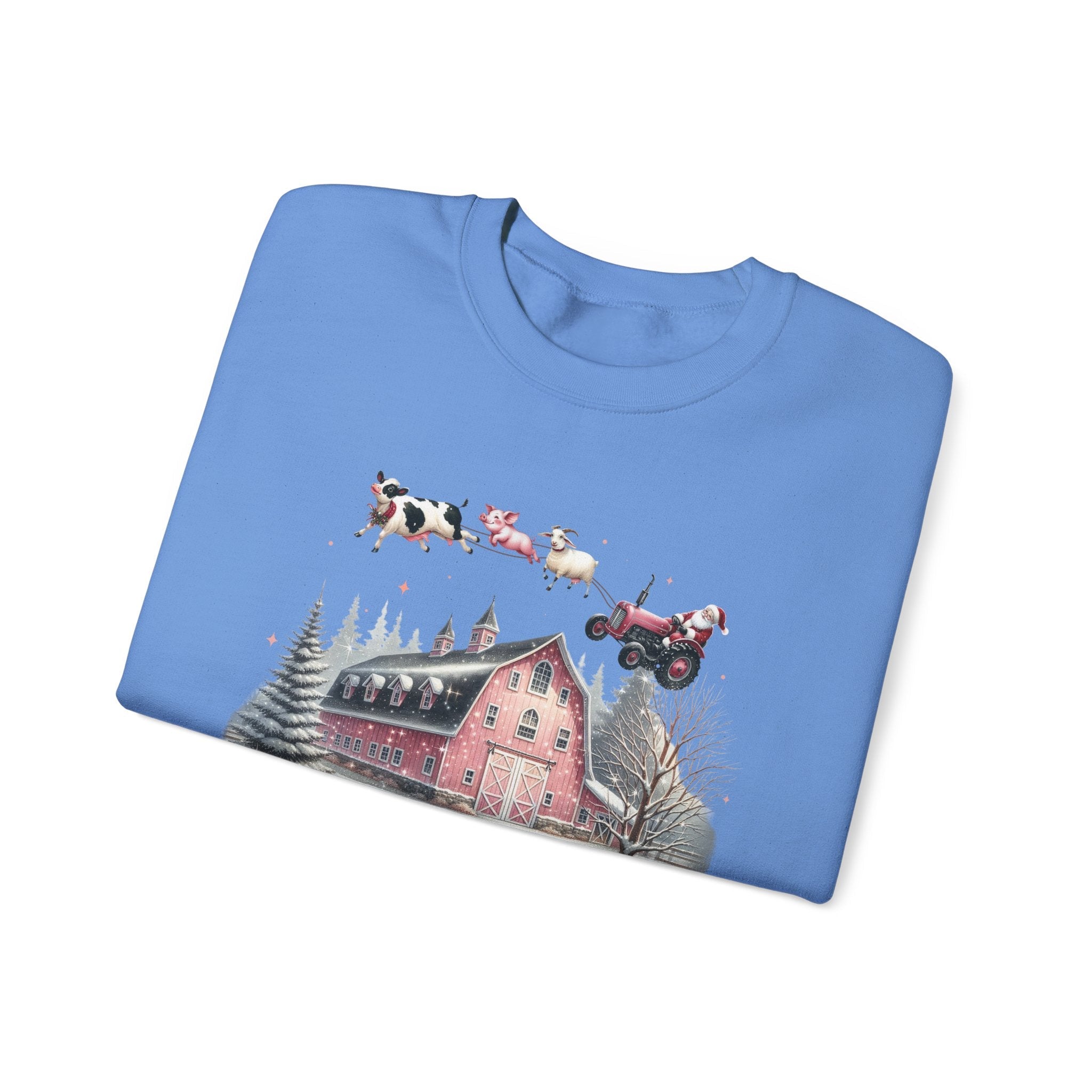 Christmas on the Farm Sweatshirt,Santa Tractor Farmhouse Tee by PopCultureByDesign36