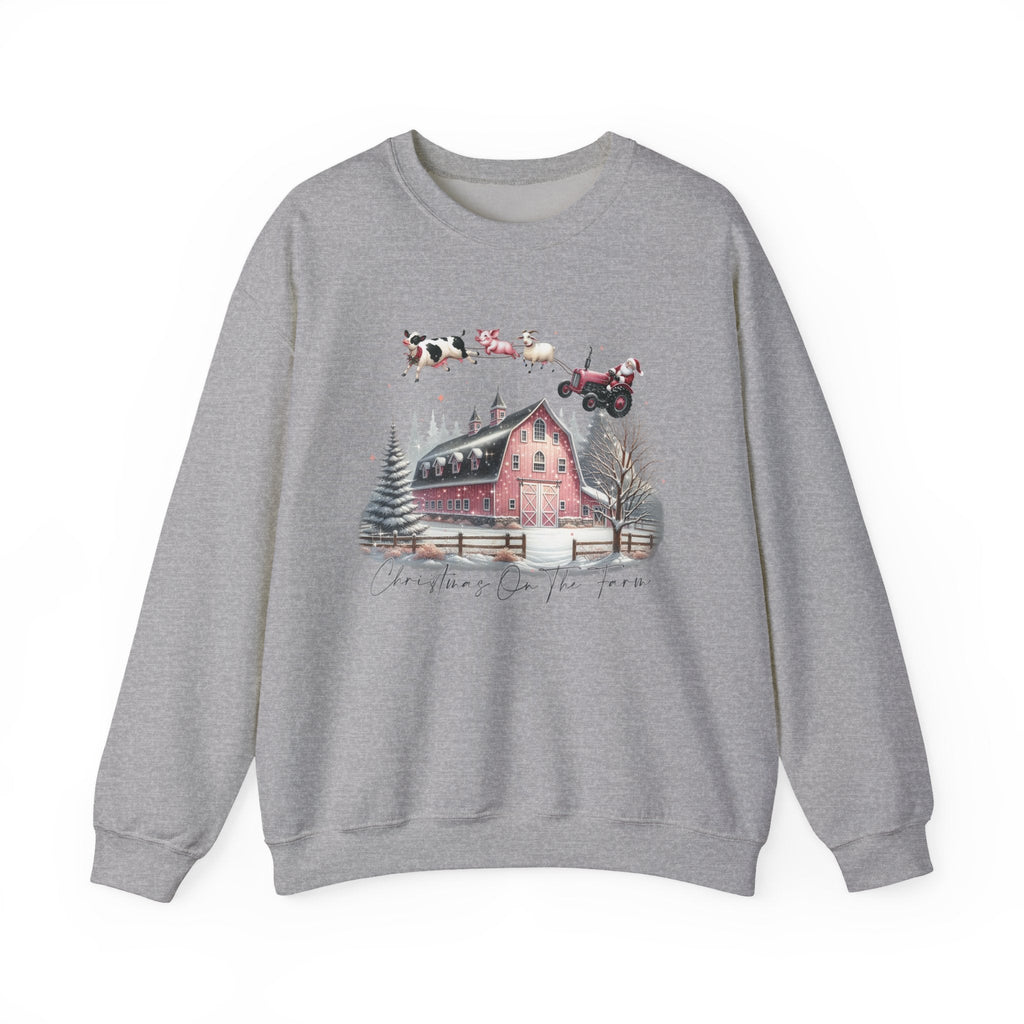 Christmas on the Farm Sweatshirt,Santa Tractor Farmhouse Tee by PopCultureByDesign36