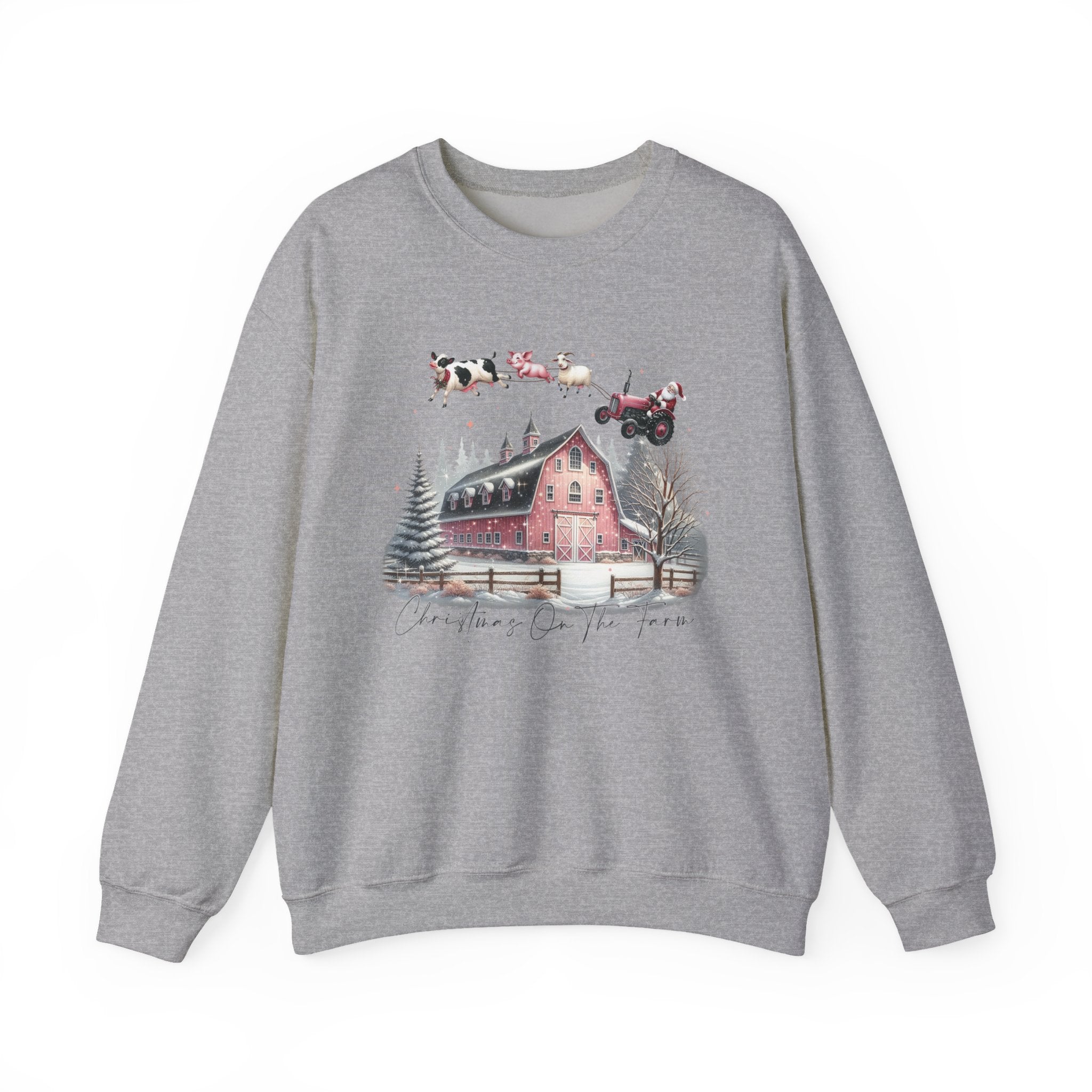 Christmas on the Farm Sweatshirt,Santa Tractor Farmhouse Tee by PopCultureByDesign36