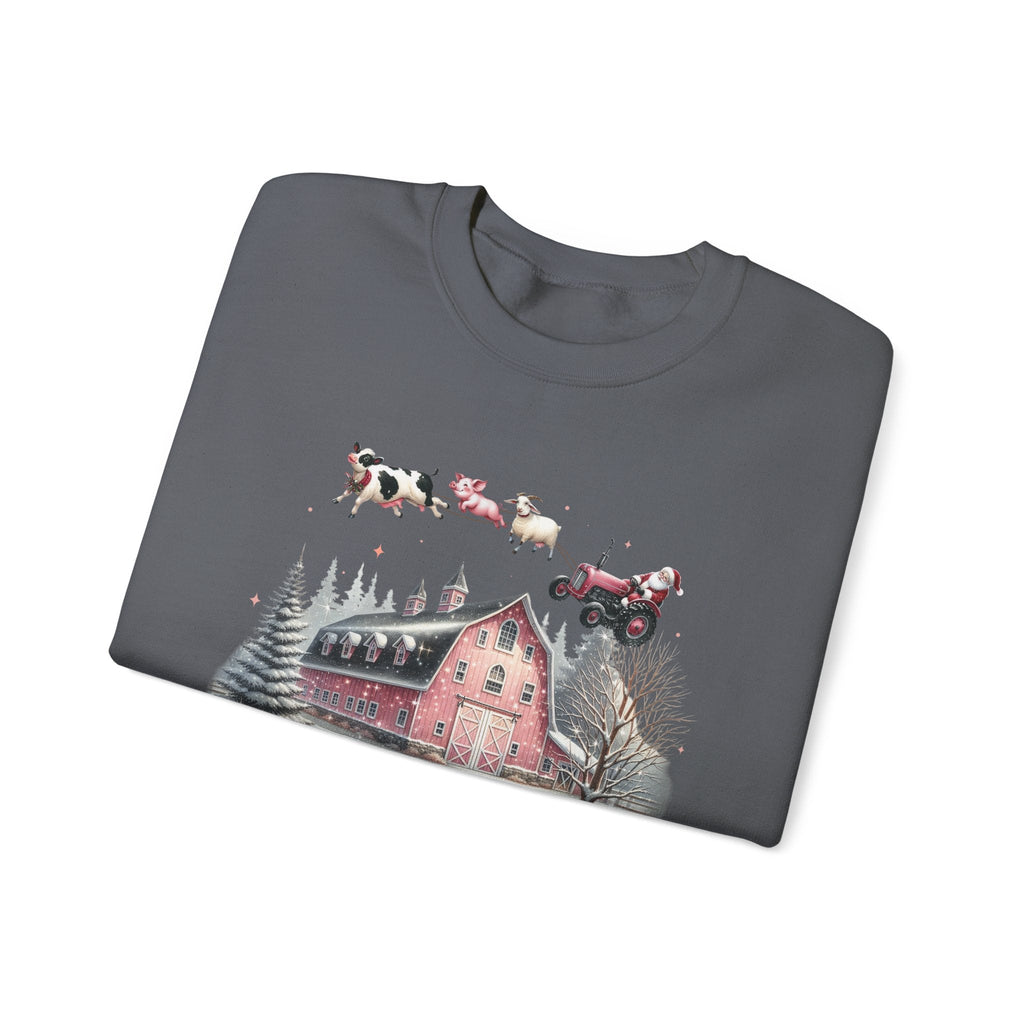 Christmas on the Farm Sweatshirt,Santa Tractor Farmhouse Tee by PopCultureByDesign36