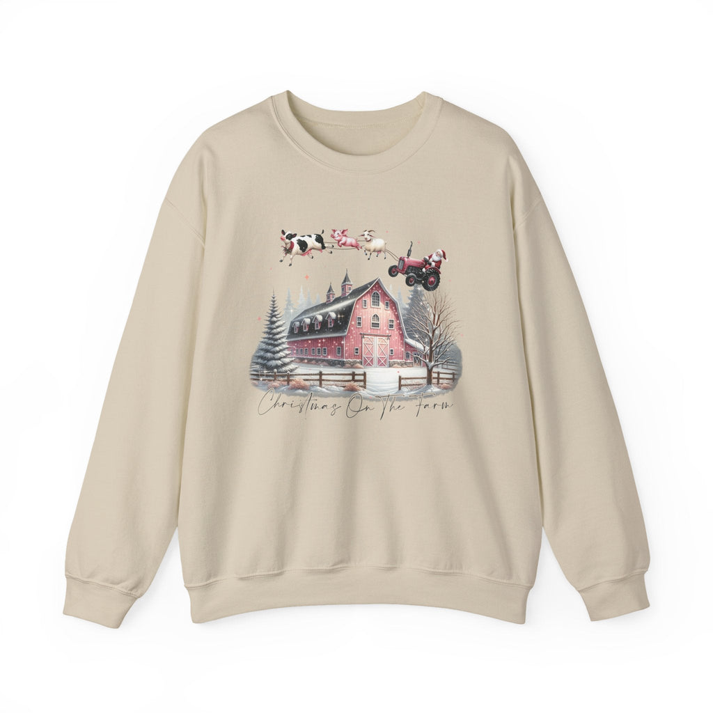 Christmas on the Farm Sweatshirt,Santa Tractor Farmhouse Tee by PopCultureByDesign36
