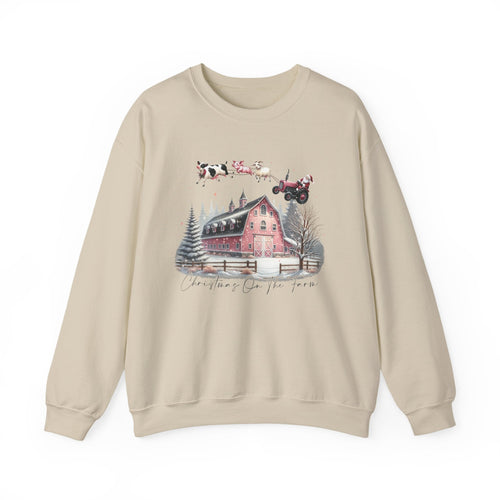 Christmas on the Farm Sweatshirt,Santa Tractor Farmhouse Tee by PopCultureByDesign36