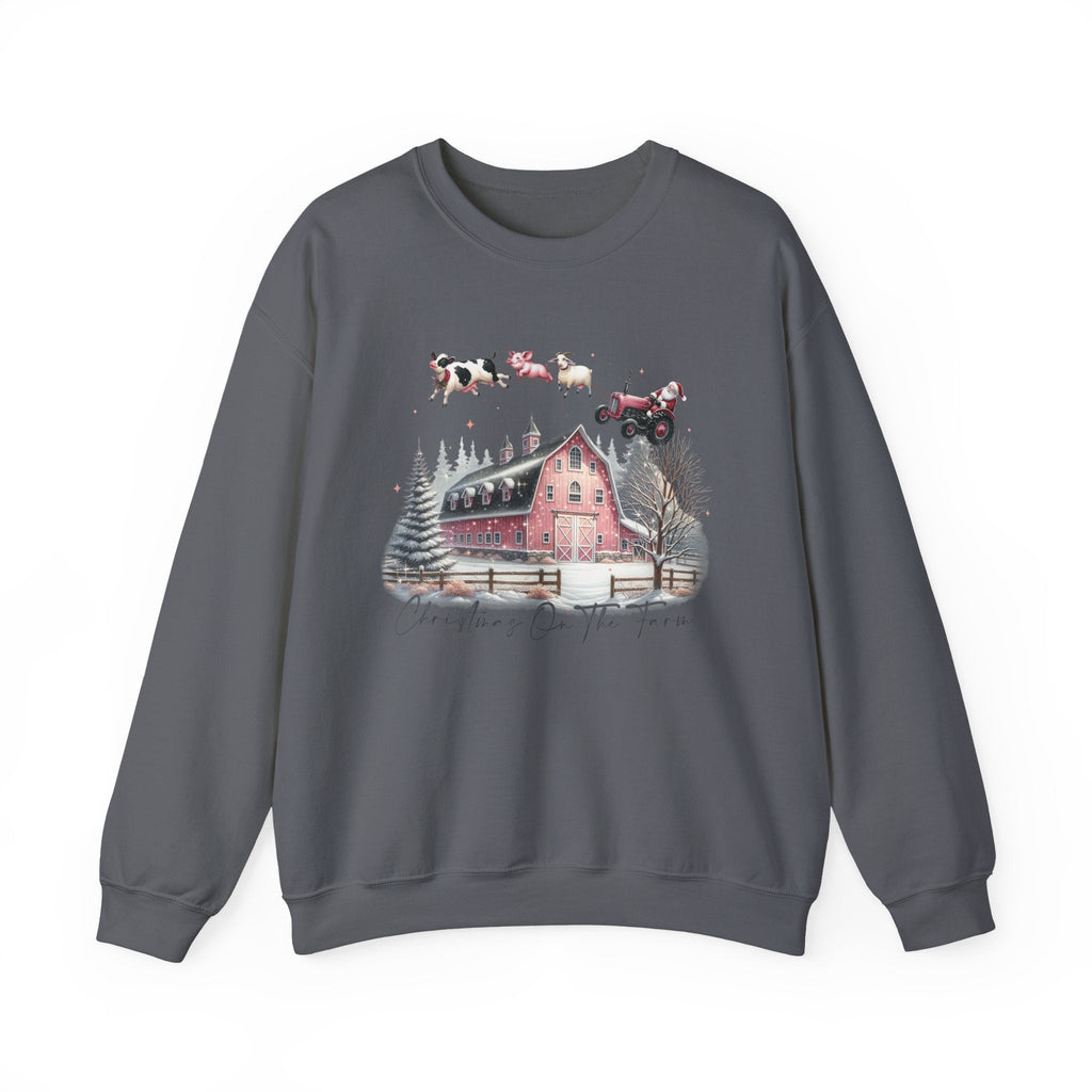Christmas on the Farm Sweatshirt,Santa Tractor Farmhouse Tee by PopCultureByDesign36