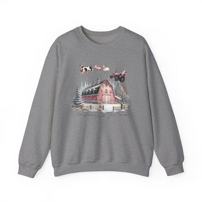 Christmas on the Farm Sweatshirt,Santa Tractor Farmhouse Tee - Popbydesign