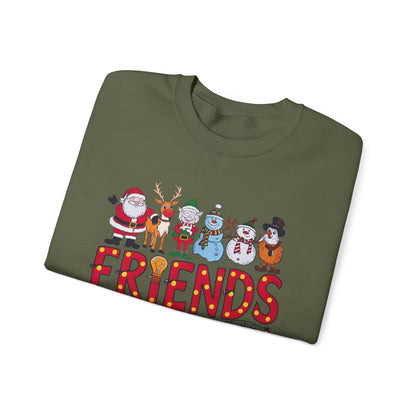 Christmas Santa and Friends Sweatshirt, Holiday Festive Top - Popbydesign