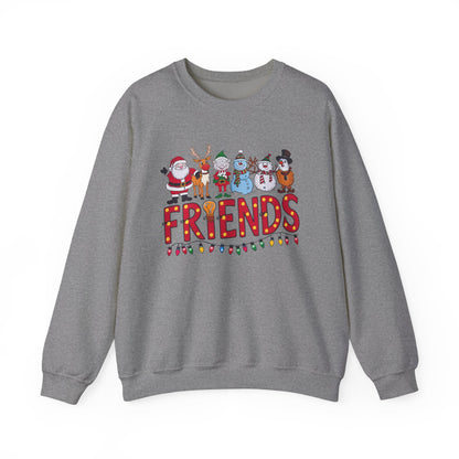Christmas Santa and Friends Sweatshirt, Holiday Festive Top - Popbydesign