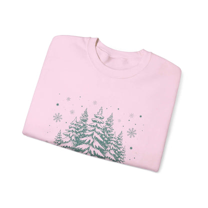Christmas Tree Crewneck Sweatshirt, Needlework Style, Winter Top - Popbydesign