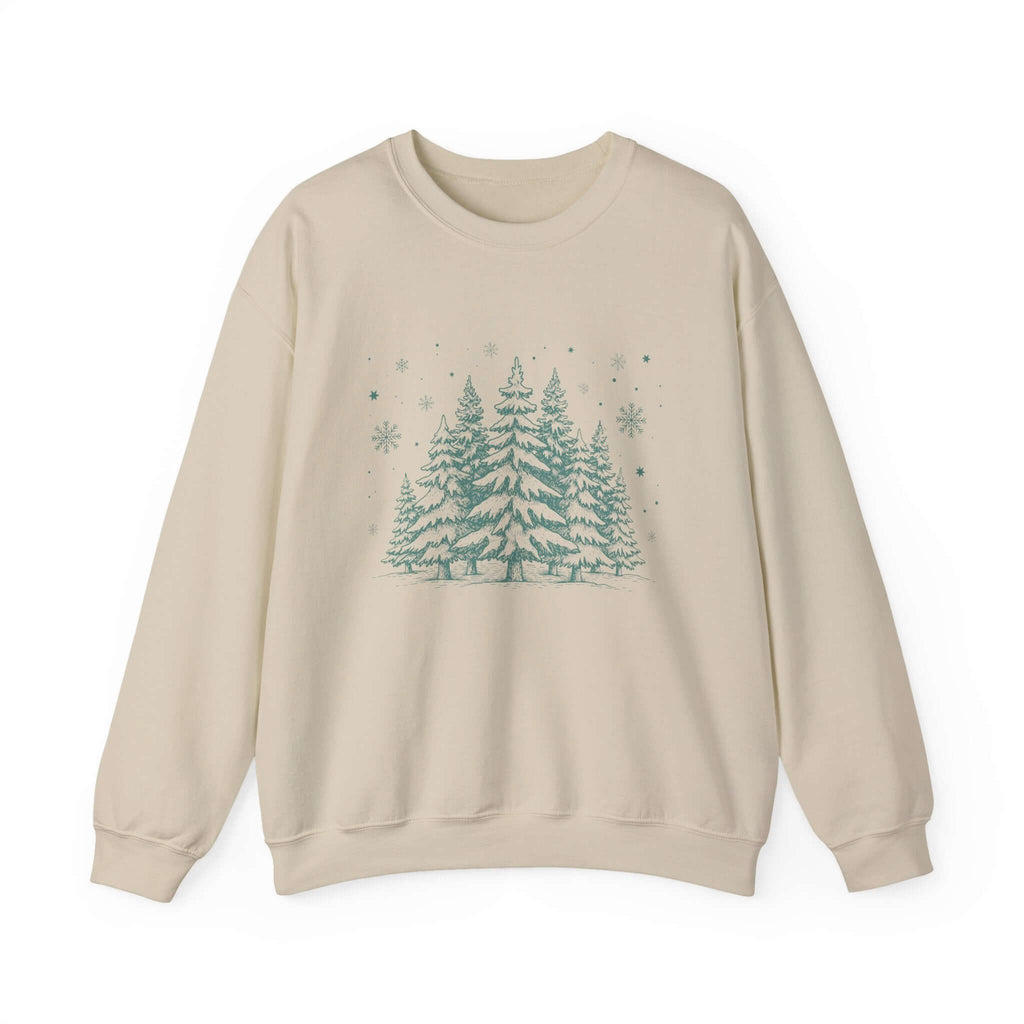 Christmas Tree Crewneck Sweatshirt, Needlework Style, Winter Top by PopCultureByDesign36