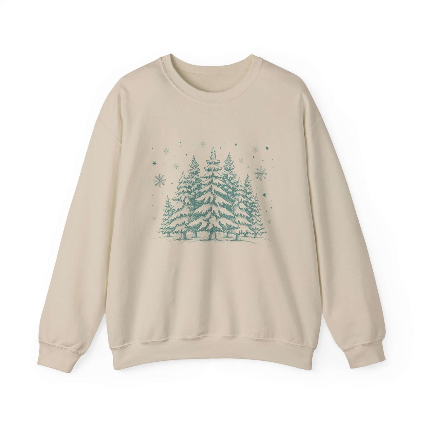 Christmas Tree Crewneck Sweatshirt, Needlework Style, Winter Top - Popbydesign