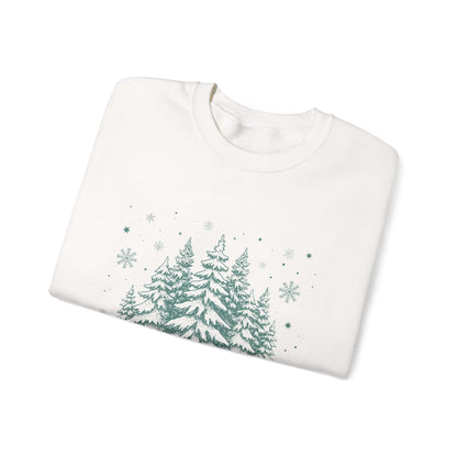 Christmas Tree Crewneck Sweatshirt, Needlework Style, Winter Top - Popbydesign