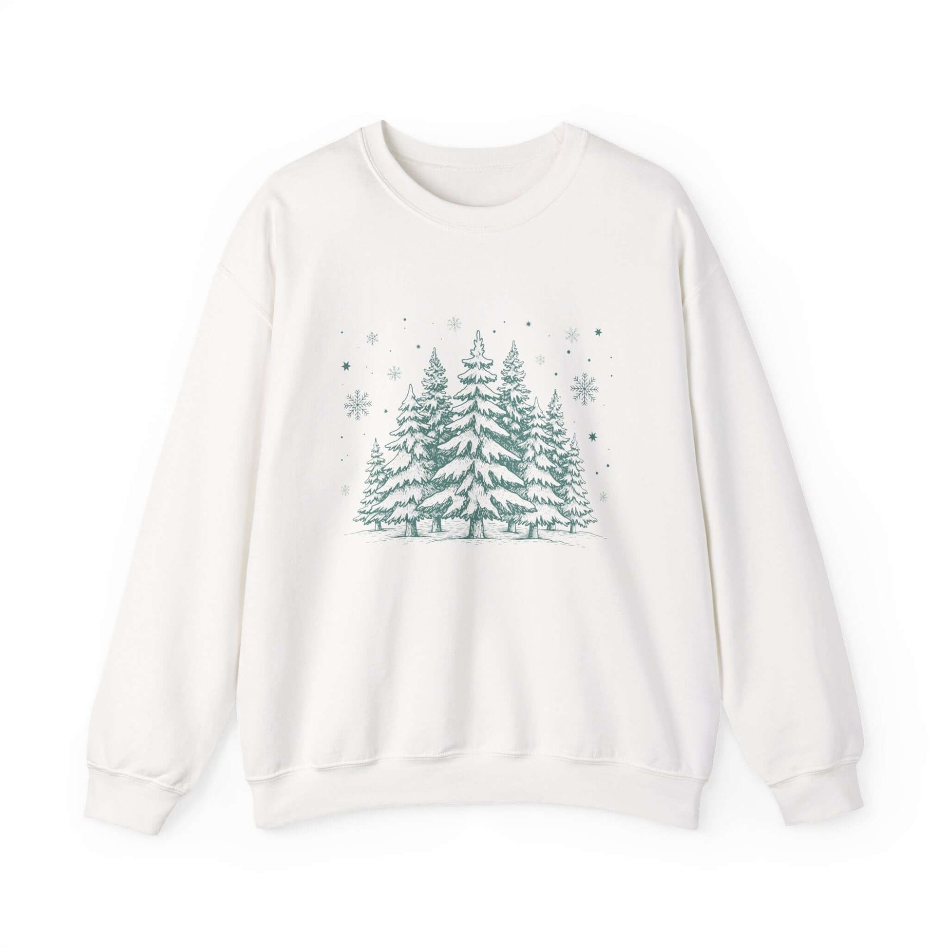 Christmas Tree Crewneck Sweatshirt, Needlework Style, Winter Top - Popbydesign