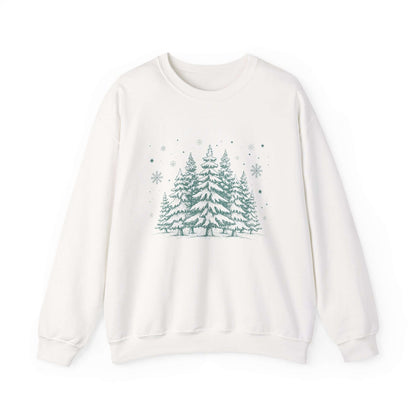 Christmas Tree Crewneck Sweatshirt, Needlework Style, Winter Top - Popbydesign