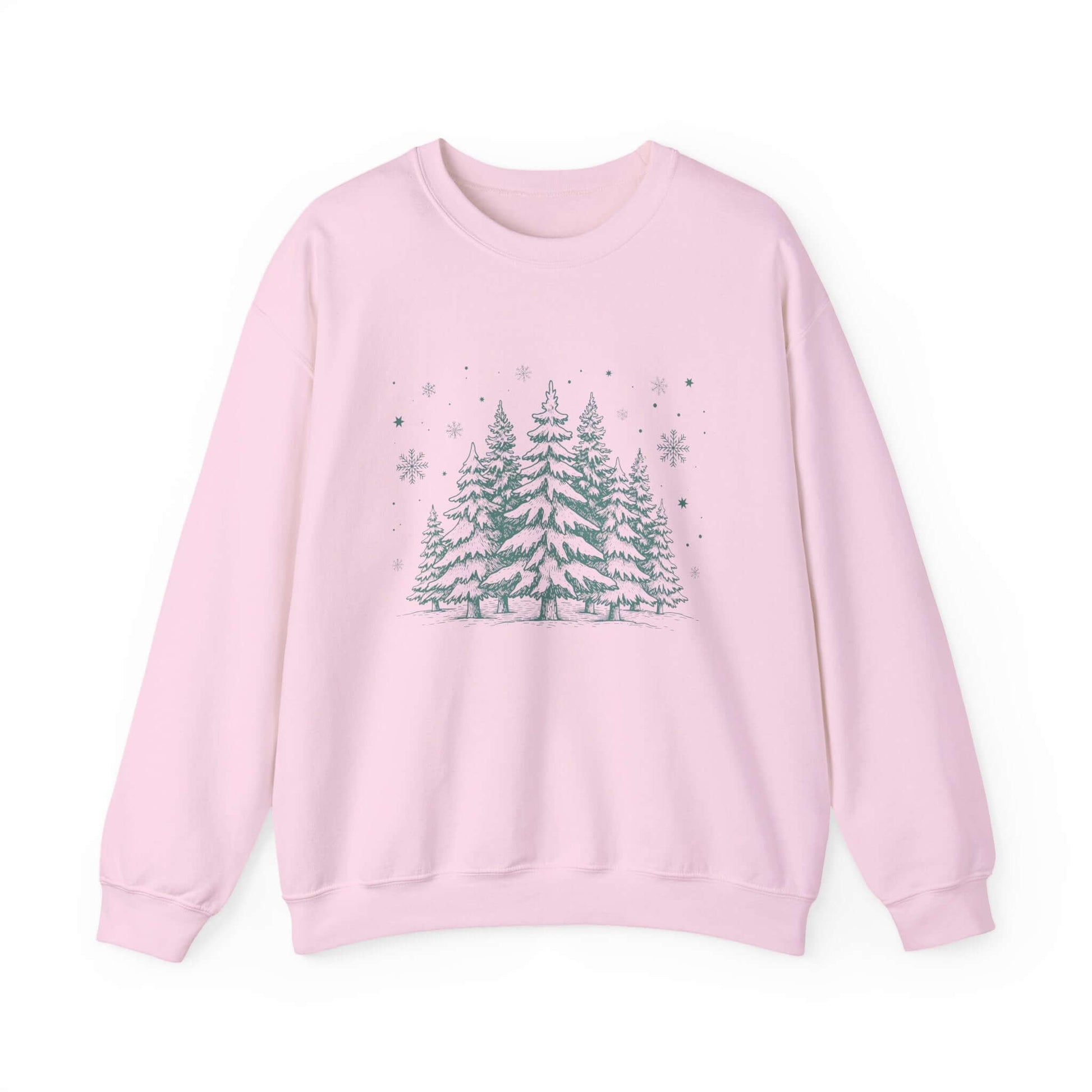 Christmas Tree Crewneck Sweatshirt, Needlework Style, Winter Top - Popbydesign