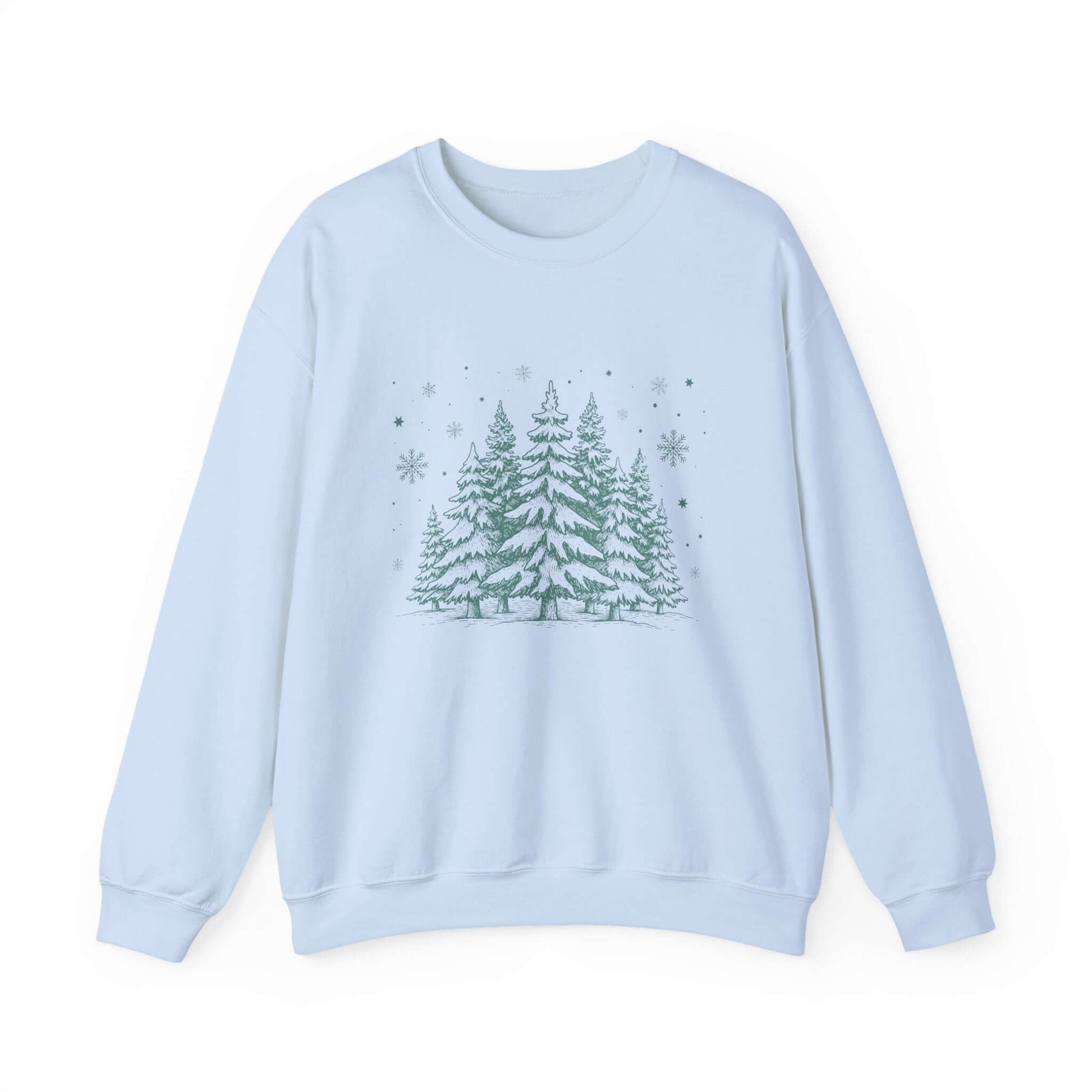 Christmas Tree Crewneck Sweatshirt, Needlework Style, Winter Top - Popbydesign