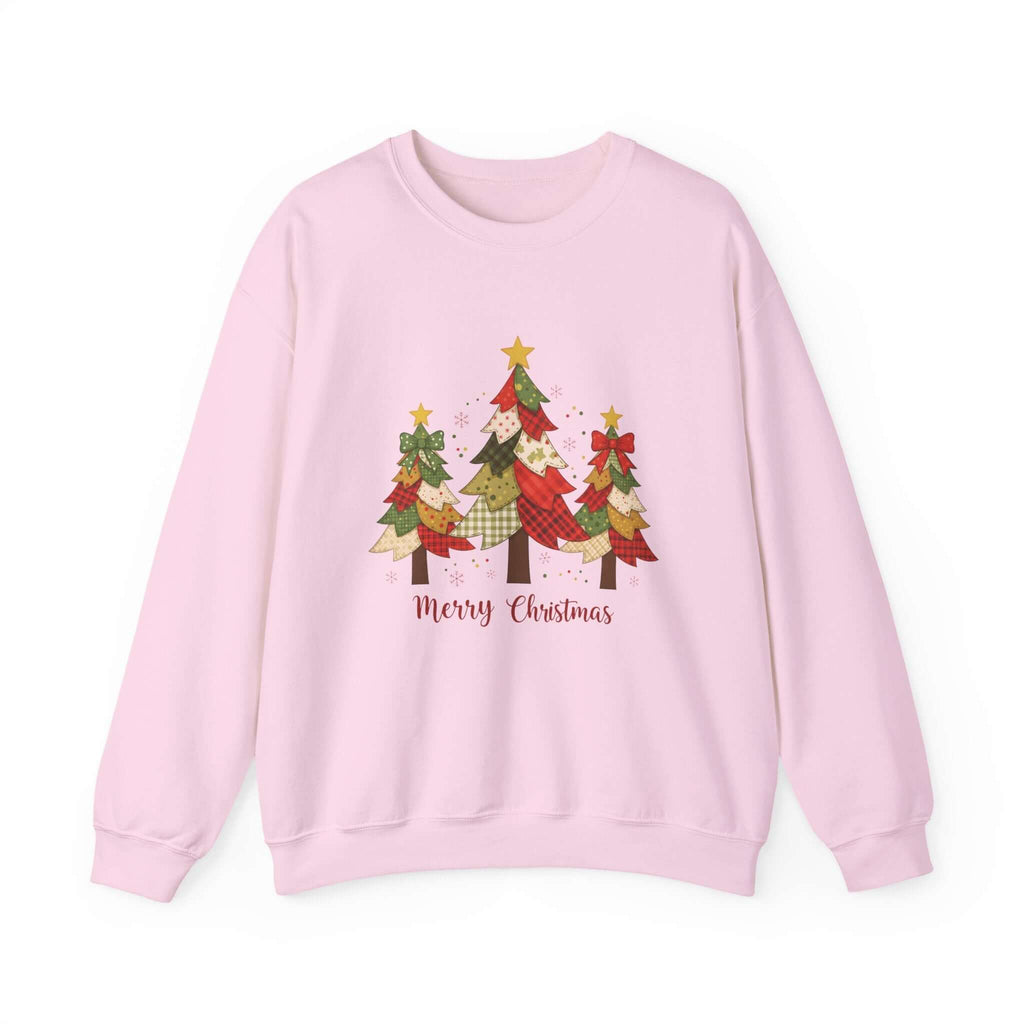 Christmas Tree Patchwork Quilt Style Sweatshirt, Merry Christmas Sweatshirt by PopCultureByDesign36