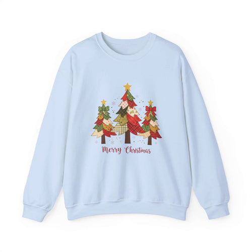 Christmas Tree Patchwork Quilt Style Sweatshirt, Merry Christmas Sweatshirt by PopCultureByDesign36