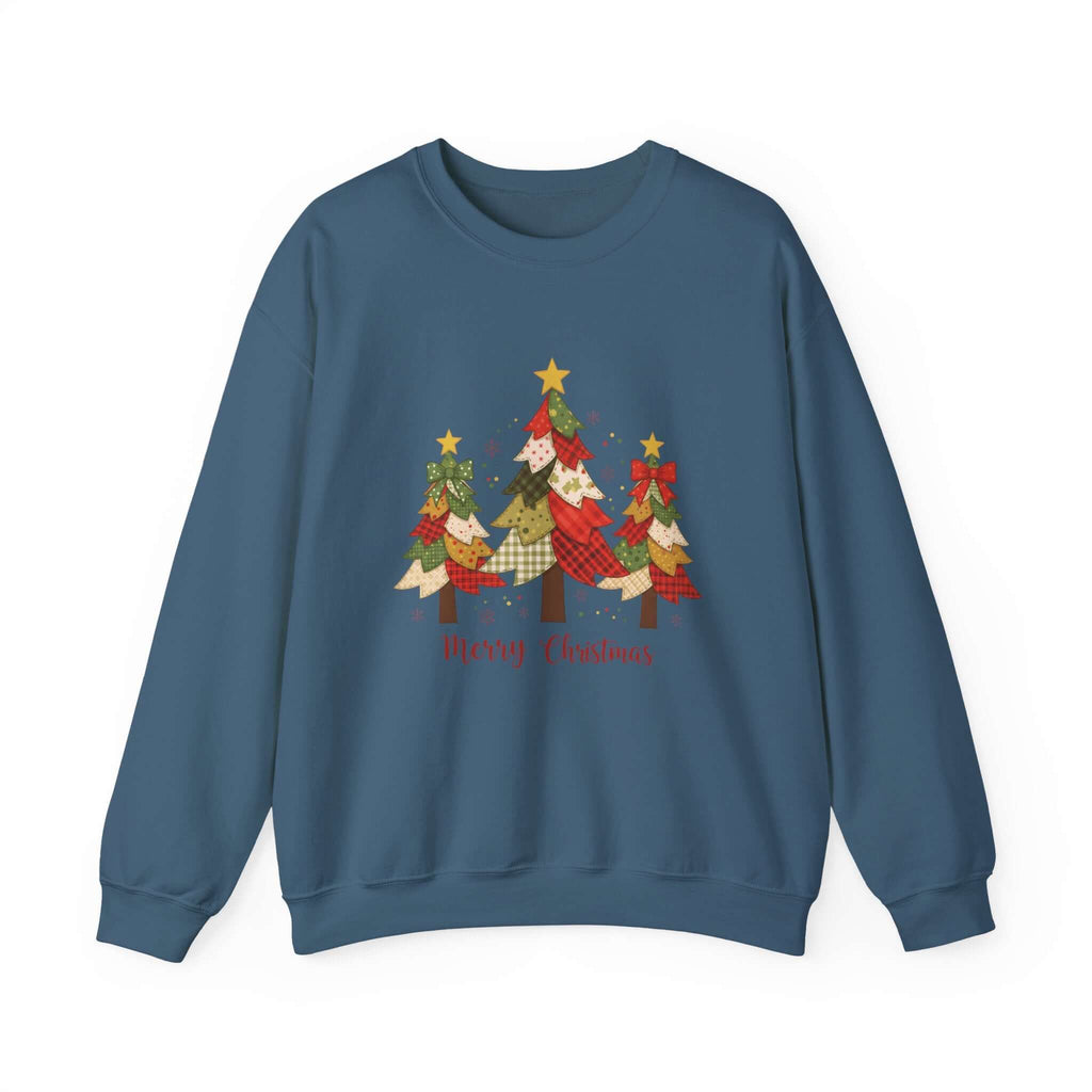 Christmas Tree Patchwork Quilt Style Sweatshirt, Merry Christmas Sweatshirt by PopCultureByDesign36