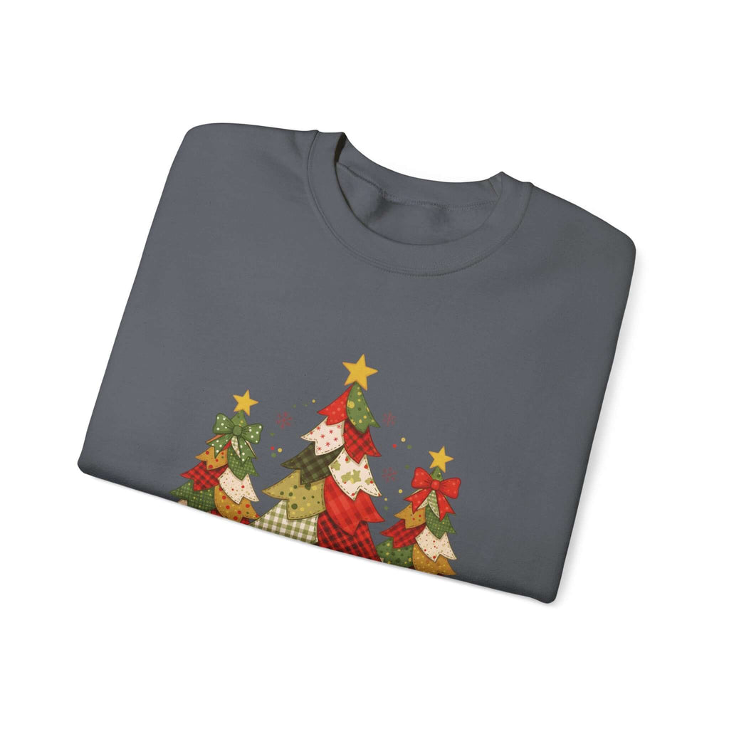 Christmas Tree Patchwork Quilt Style Sweatshirt, Merry Christmas Sweatshirt by PopCultureByDesign36