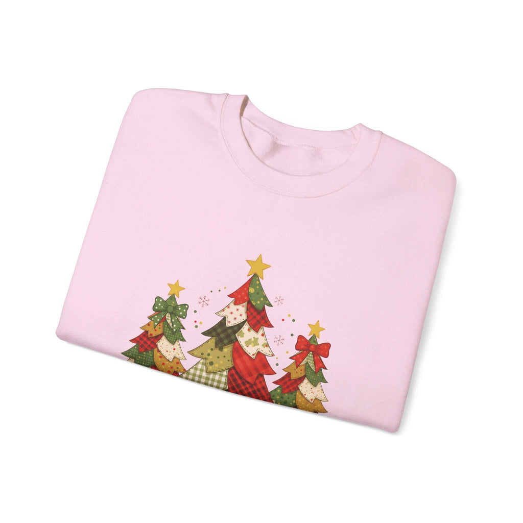 Christmas Tree Patchwork Quilt Style Sweatshirt, Merry Christmas Sweatshirt by PopCultureByDesign36