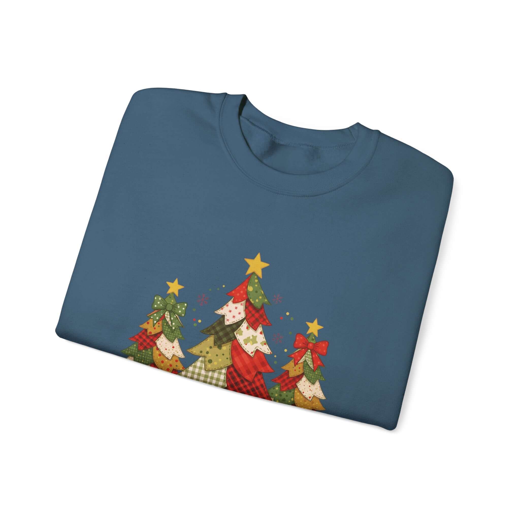 Christmas Tree Patchwork Quilt Style Sweatshirt, Merry Christmas Sweatshirt by PopCultureByDesign36