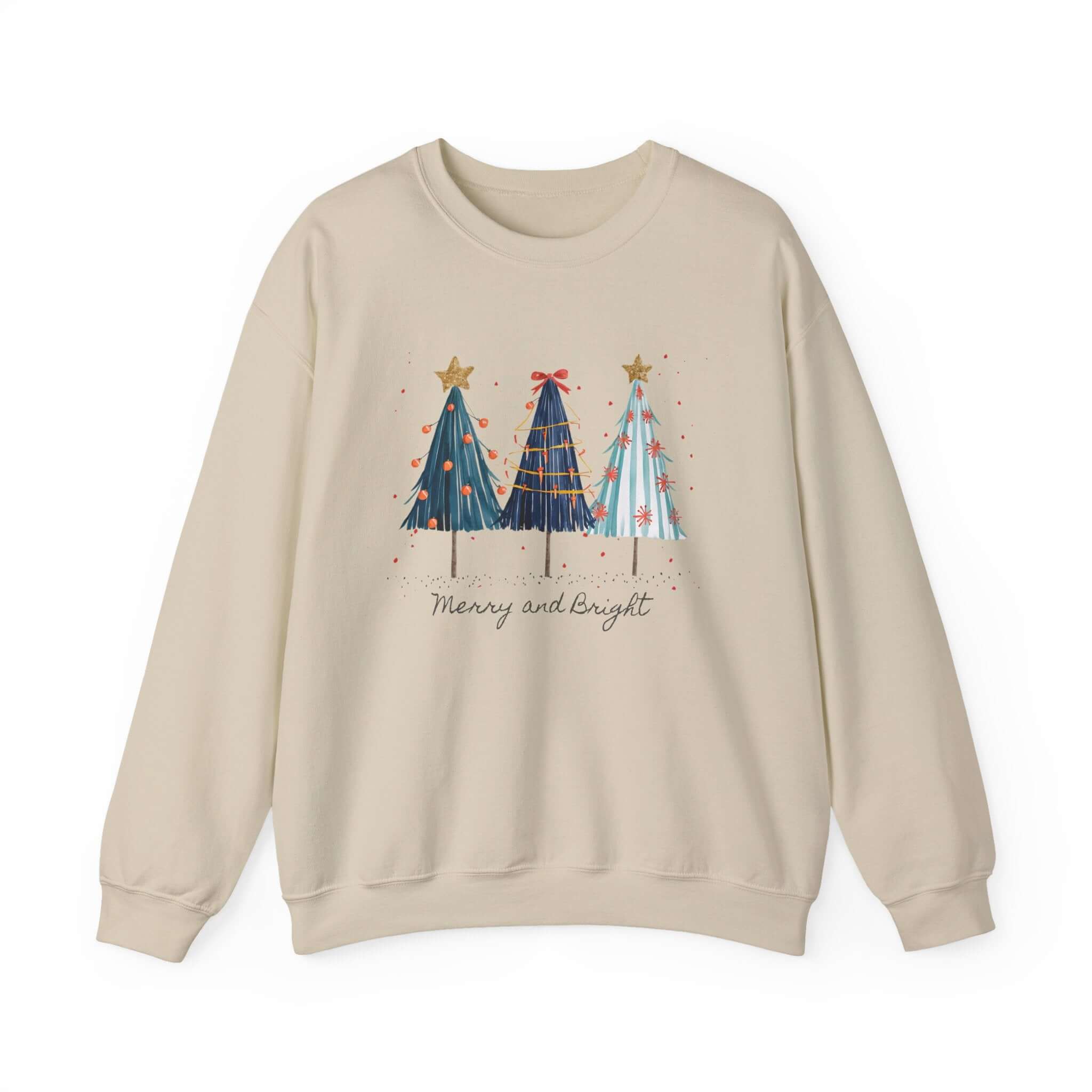 Christmas Watercolor Tree Sweatshirt, Cozy Seasonal Top by PopCultureByDesign36