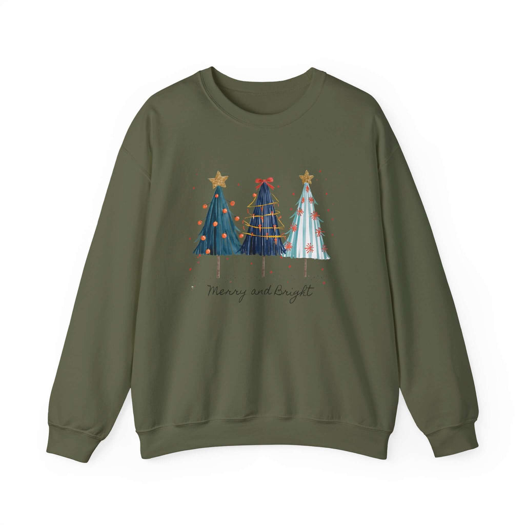 Christmas Watercolor Tree Sweatshirt, Cozy Seasonal Top by PopCultureByDesign36