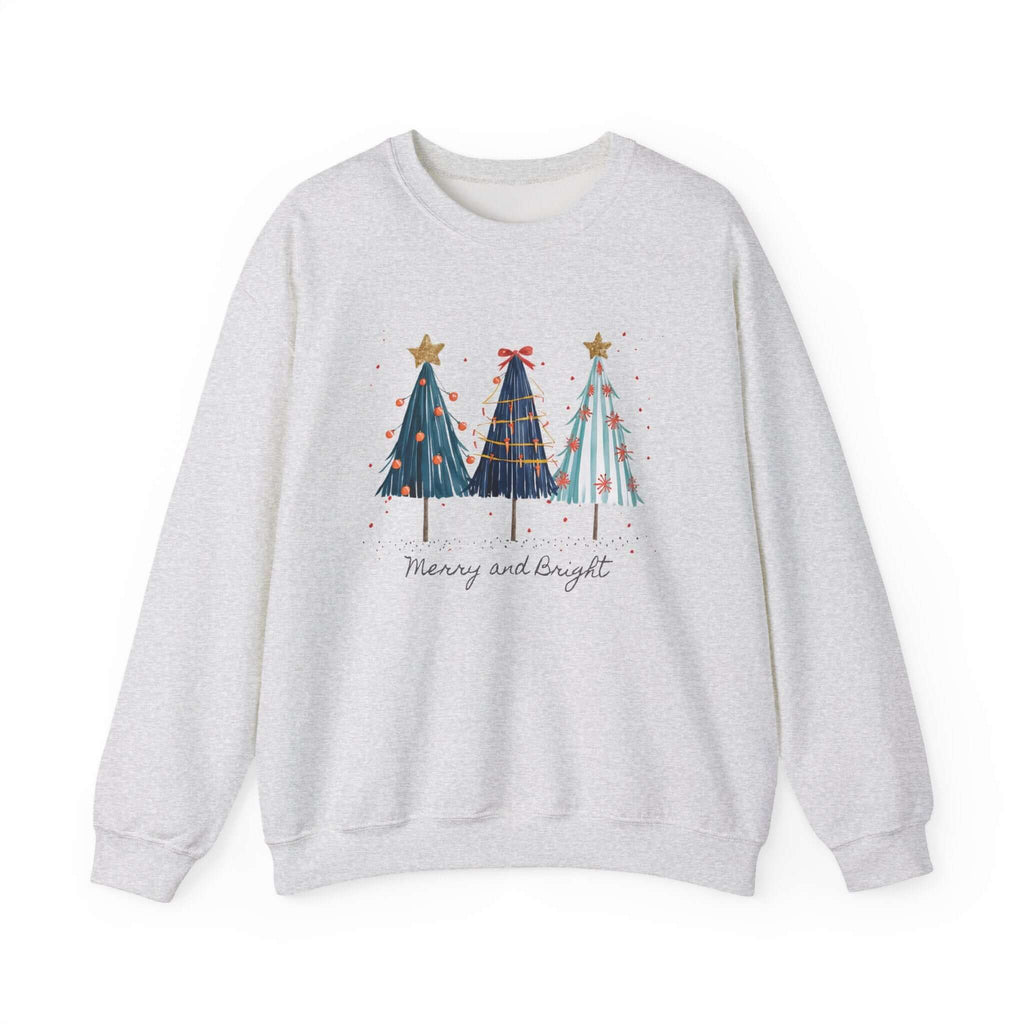 Christmas Watercolor Tree Sweatshirt, Cozy Seasonal Top by PopCultureByDesign36