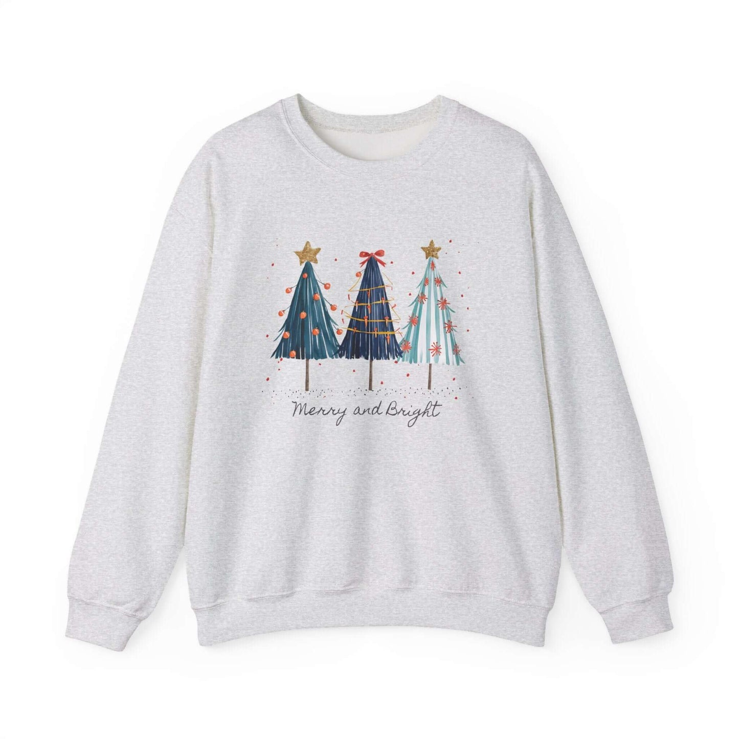 Christmas Watercolor Tree Sweatshirt, Cozy Seasonal Top - Popbydesign