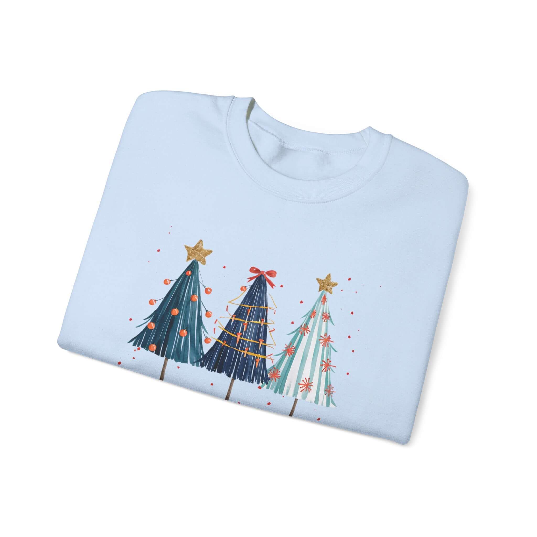 Christmas Watercolor Tree Sweatshirt, Cozy Seasonal Top by PopCultureByDesign36