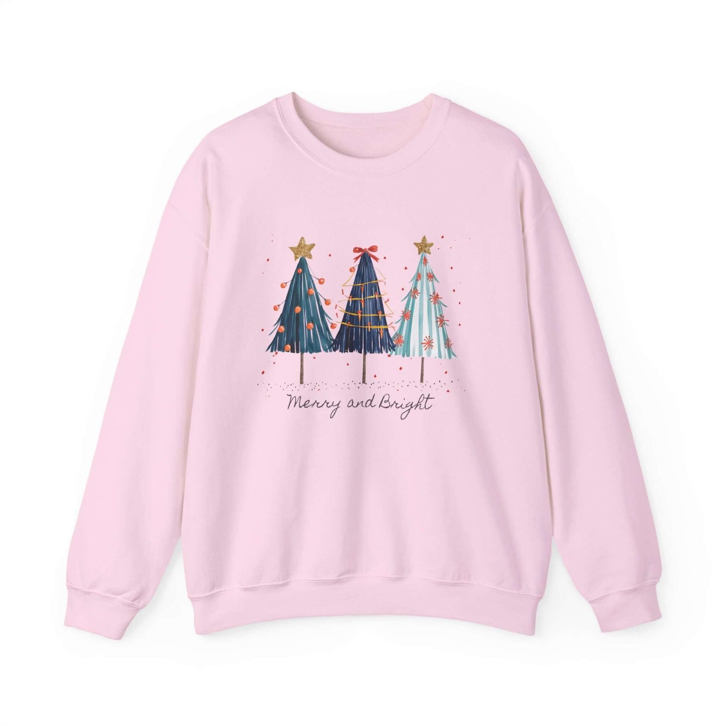 Christmas Watercolor Tree Sweatshirt, Cozy Seasonal Top - Popbydesign