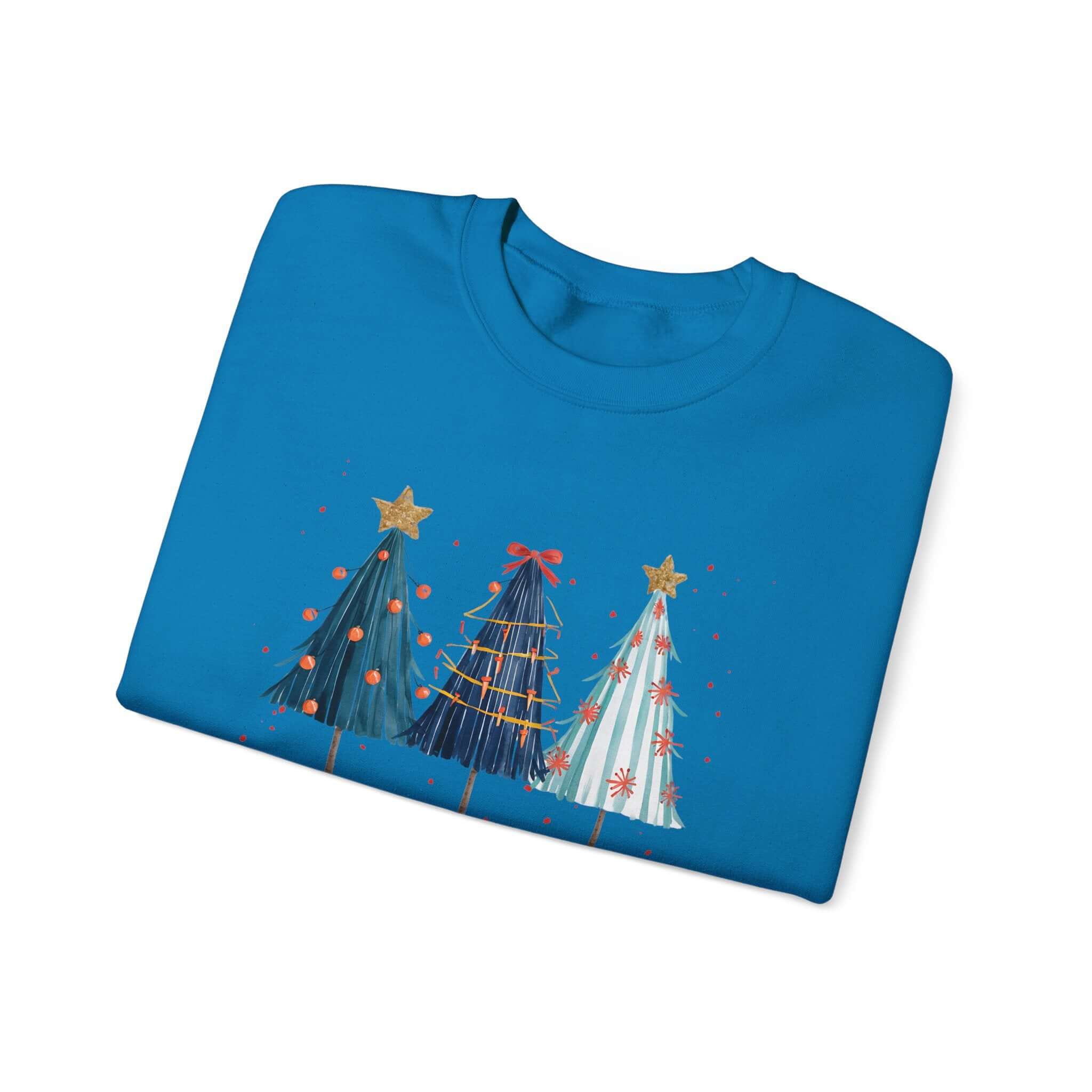 Christmas Watercolor Tree Sweatshirt, Cozy Seasonal Top by PopCultureByDesign36