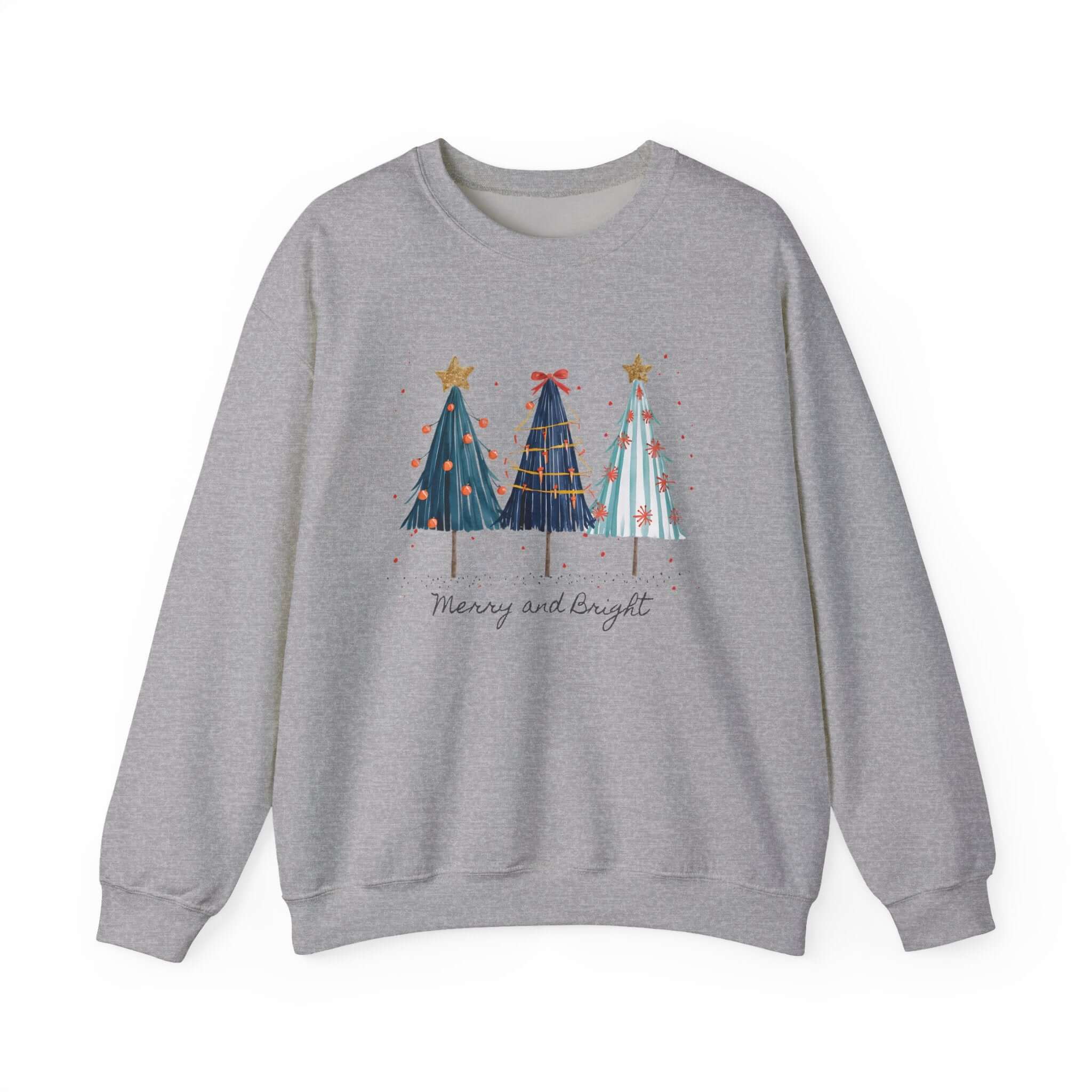 Christmas Watercolor Tree Sweatshirt, Cozy Seasonal Top by PopCultureByDesign36