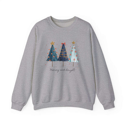 Christmas Watercolor Tree Sweatshirt, Cozy Seasonal Top - Popbydesign