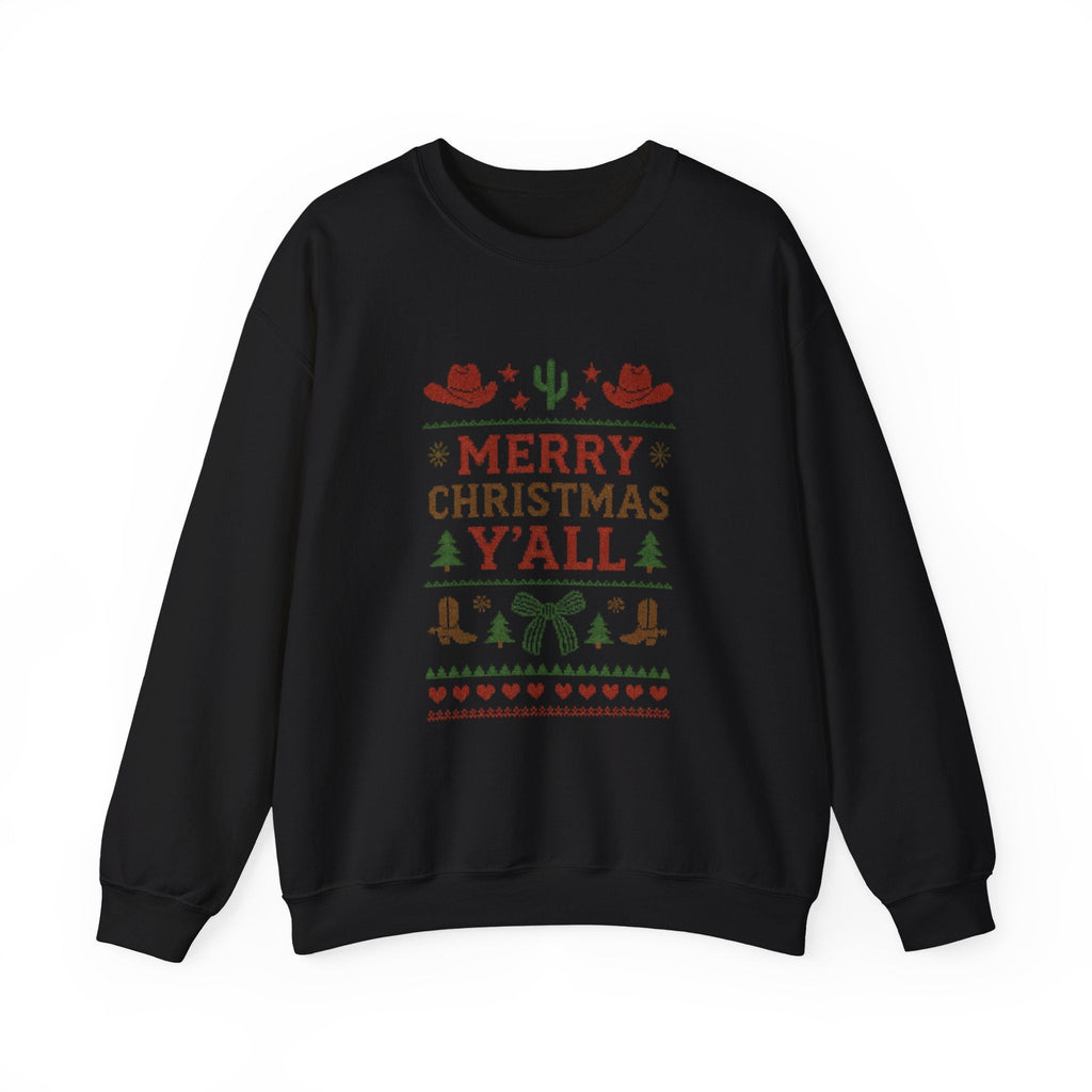 Yeehaw Holiday Sweater: Festive Ranch Crewneck for a Country Christmas by PopCultureByDesign36