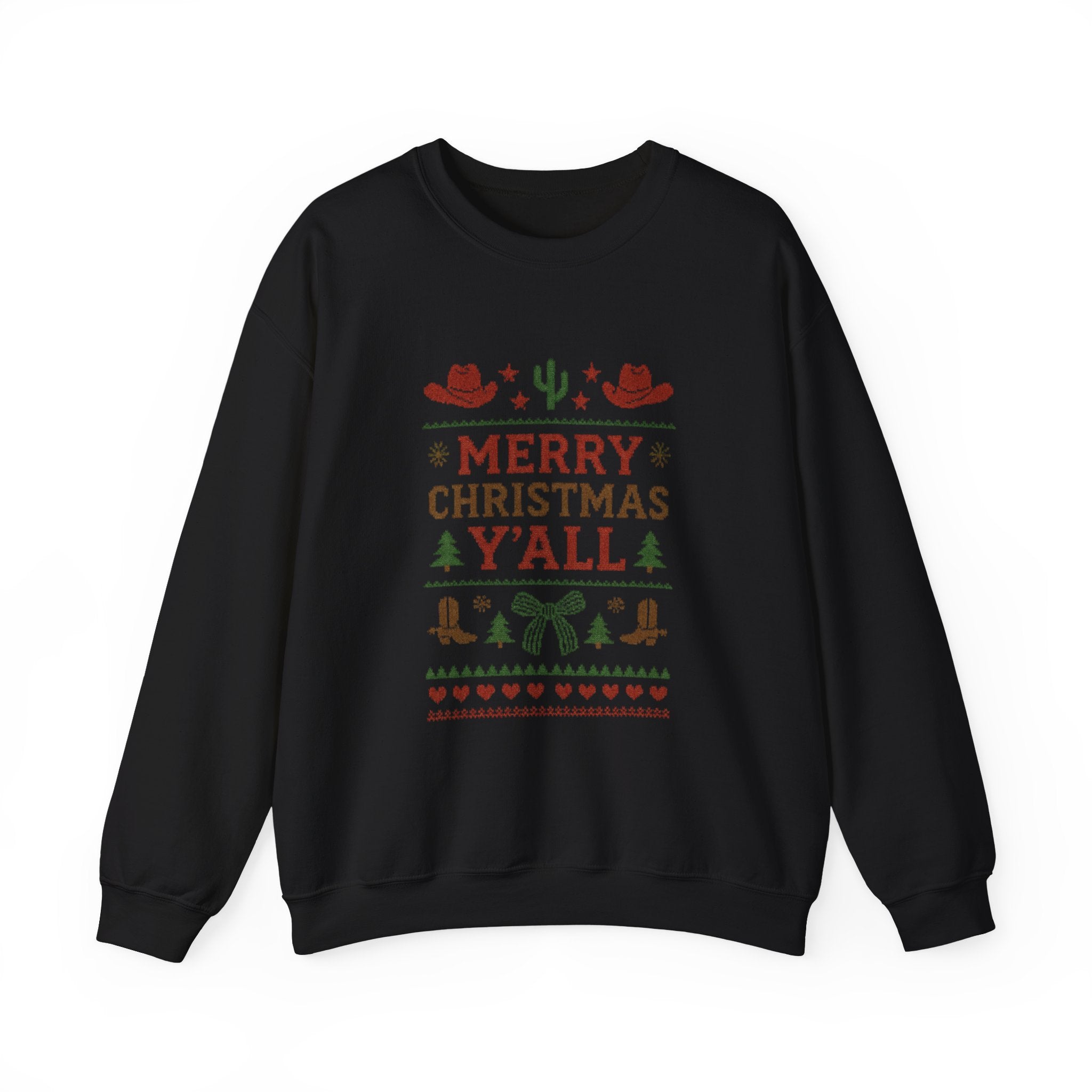 Yeehaw Holiday Sweater: Festive Ranch Crewneck for a Country Christmas by PopCultureByDesign36
