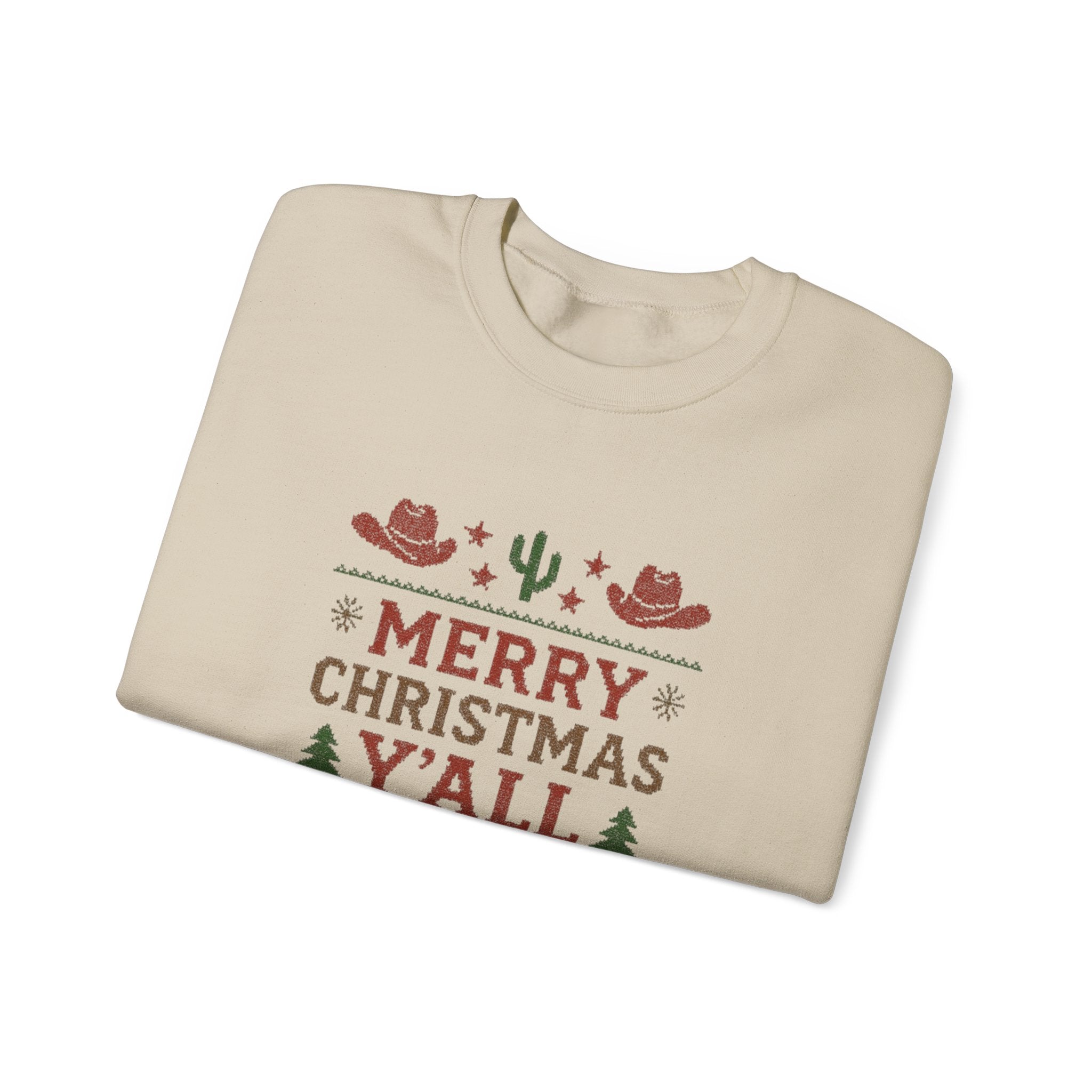 Yeehaw Holiday Sweater: Festive Ranch Crewneck for a Country Christmas by PopCultureByDesign36