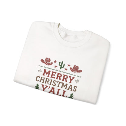 Yeehaw Holiday Sweater: Festive Ranch Crewneck for a Country Christmas - Popbydesign