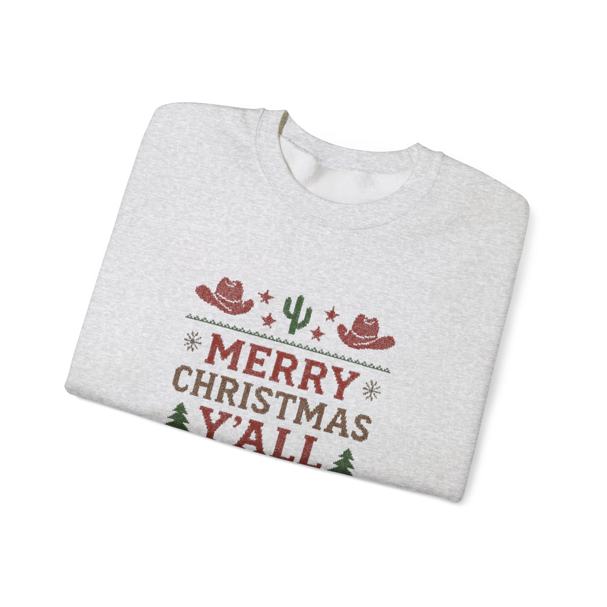 Yeehaw Holiday Sweater: Festive Ranch Crewneck for a Country Christmas by PopCultureByDesign36