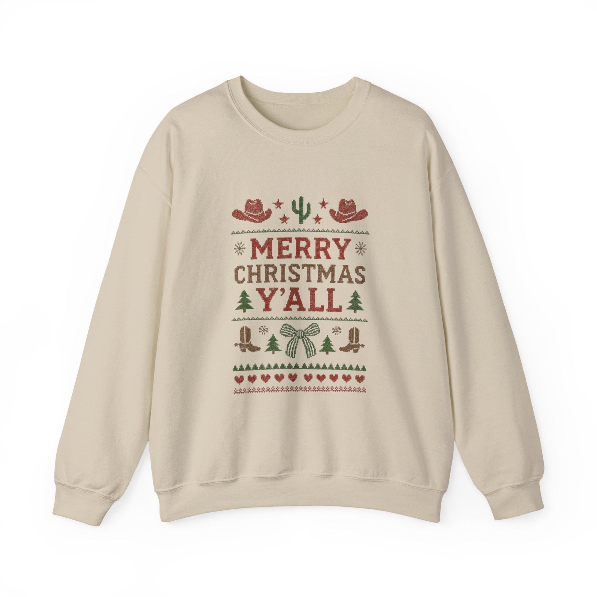 Yeehaw Holiday Sweater: Festive Ranch Crewneck for a Country Christmas - Popbydesign