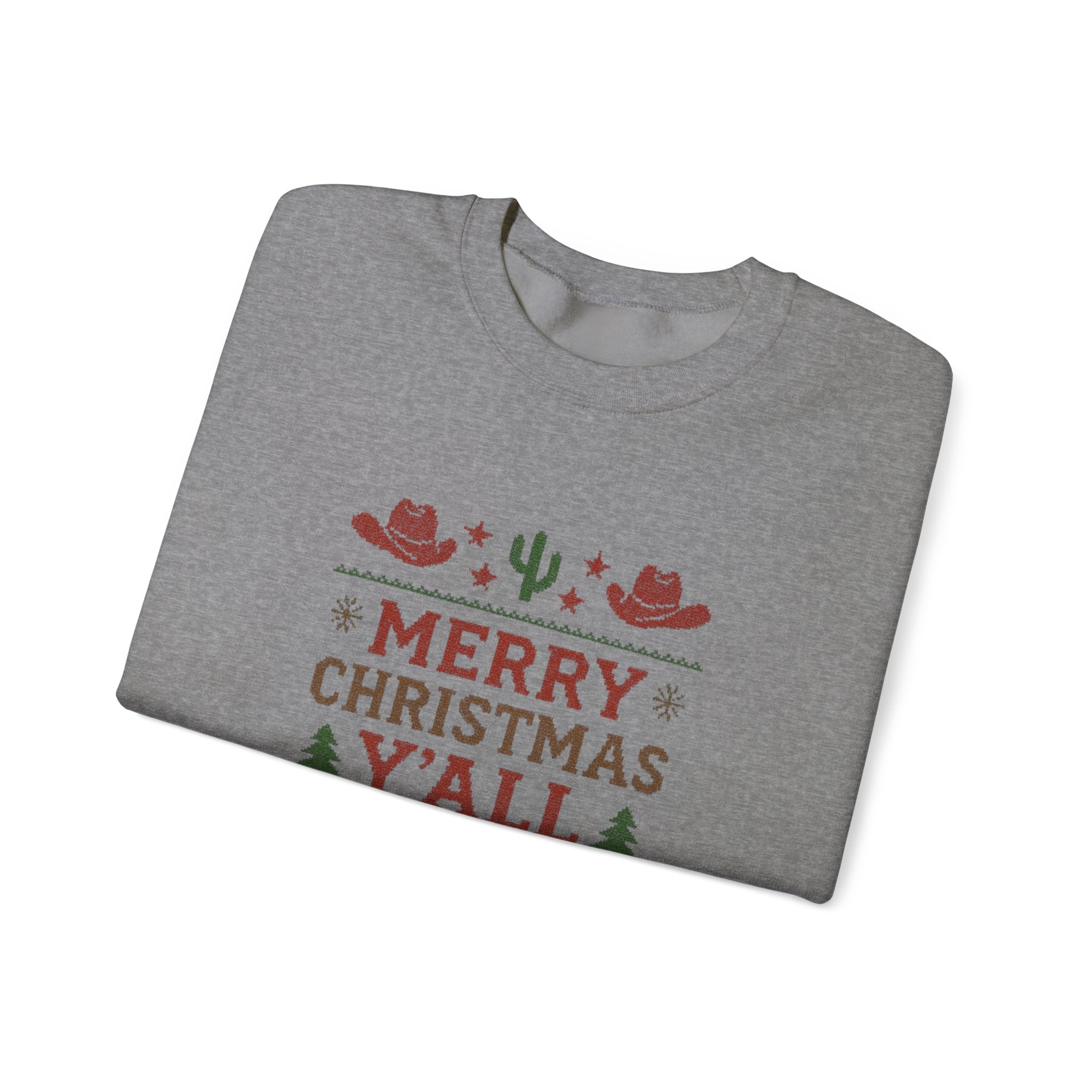 Yeehaw Holiday Sweater: Festive Ranch Crewneck for a Country Christmas by PopCultureByDesign36