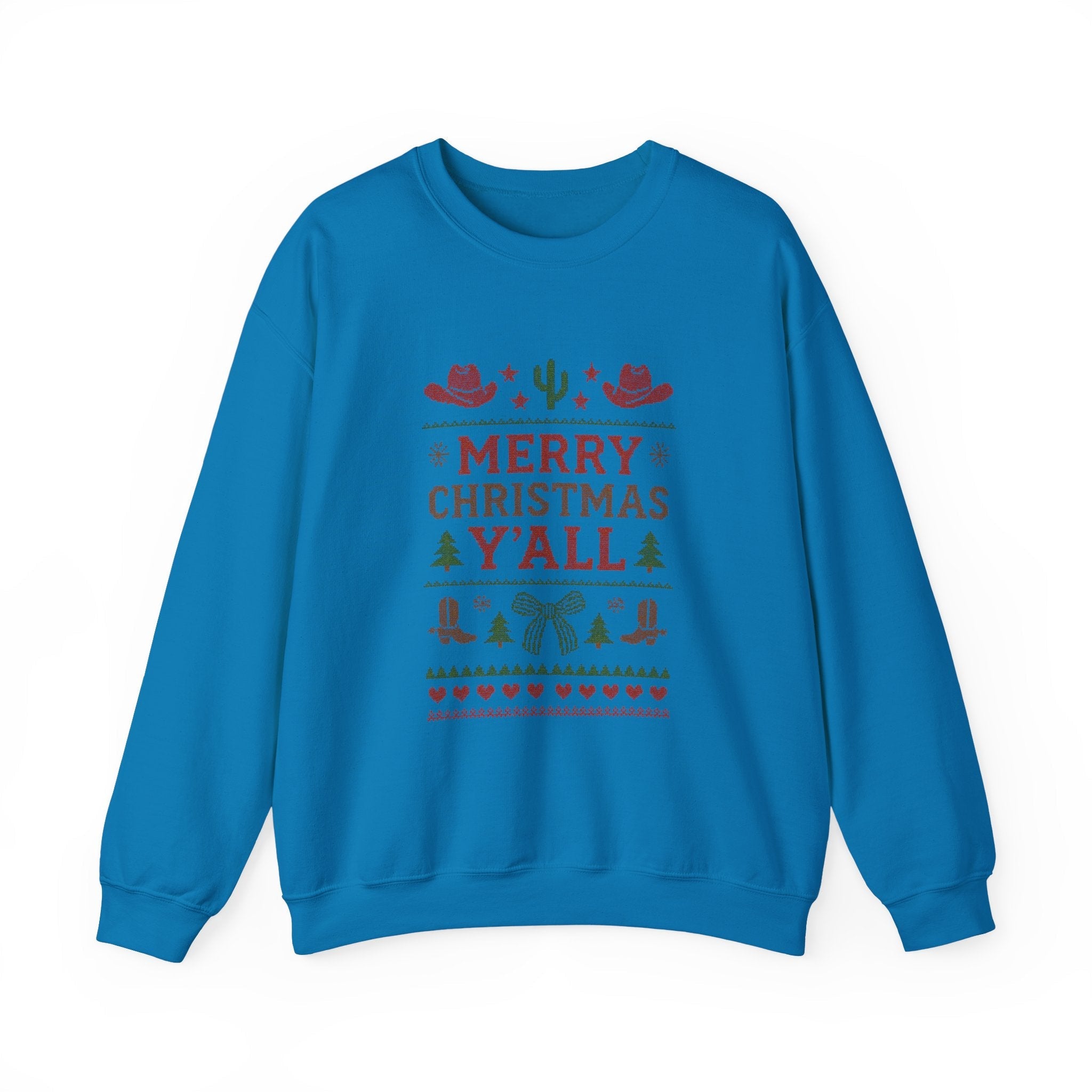 Yeehaw Holiday Sweater: Festive Ranch Crewneck for a Country Christmas by PopCultureByDesign36