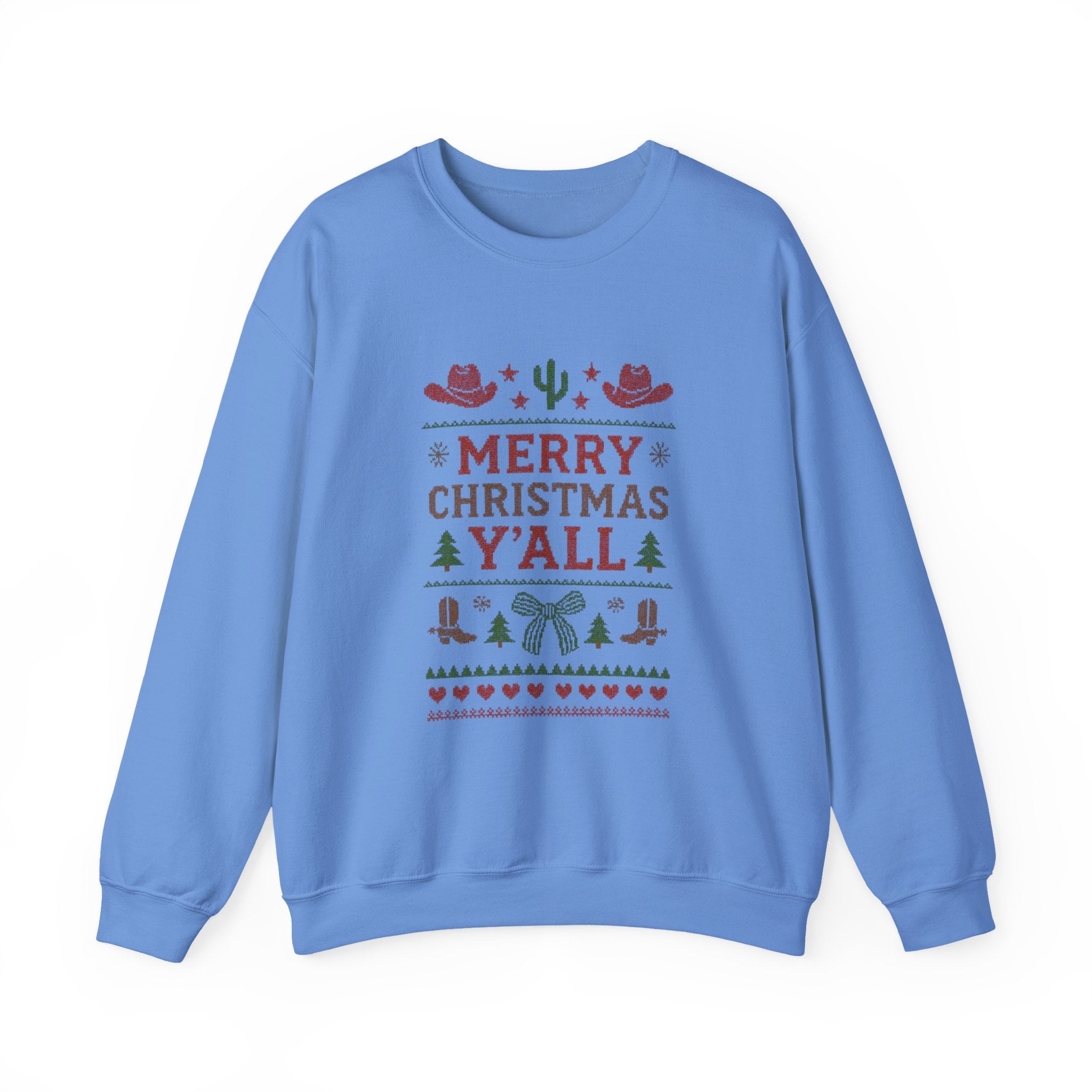 Yeehaw Holiday Sweater: Festive Ranch Crewneck for a Country Christmas by PopCultureByDesign36