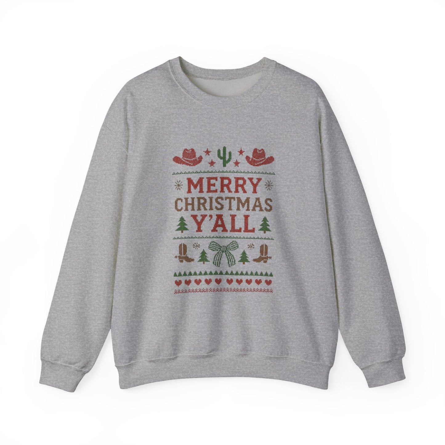Yeehaw Holiday Sweater: Festive Ranch Crewneck for a Country Christmas - Popbydesign