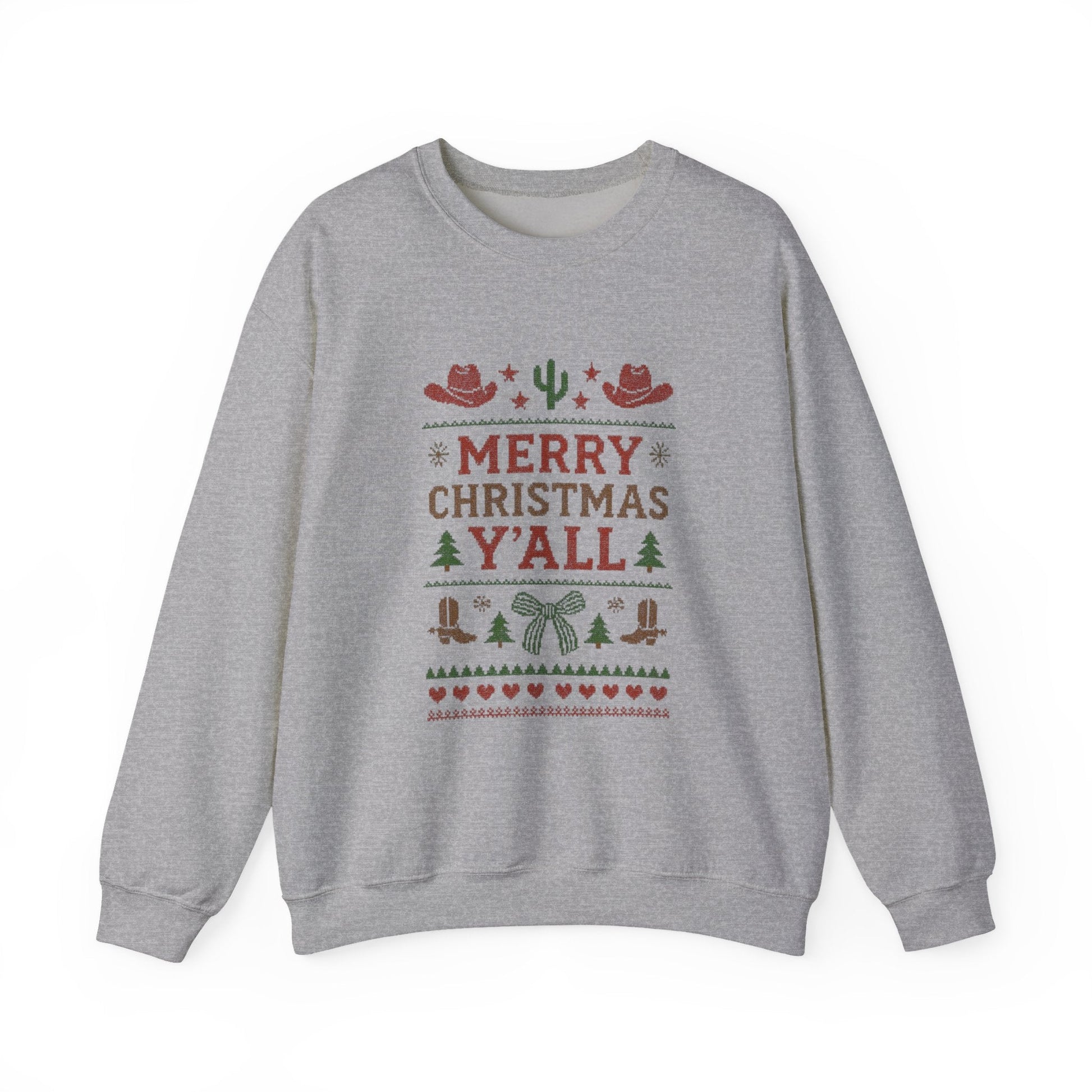 Yeehaw Holiday Sweater: Festive Ranch Crewneck for a Country Christmas - Popbydesign