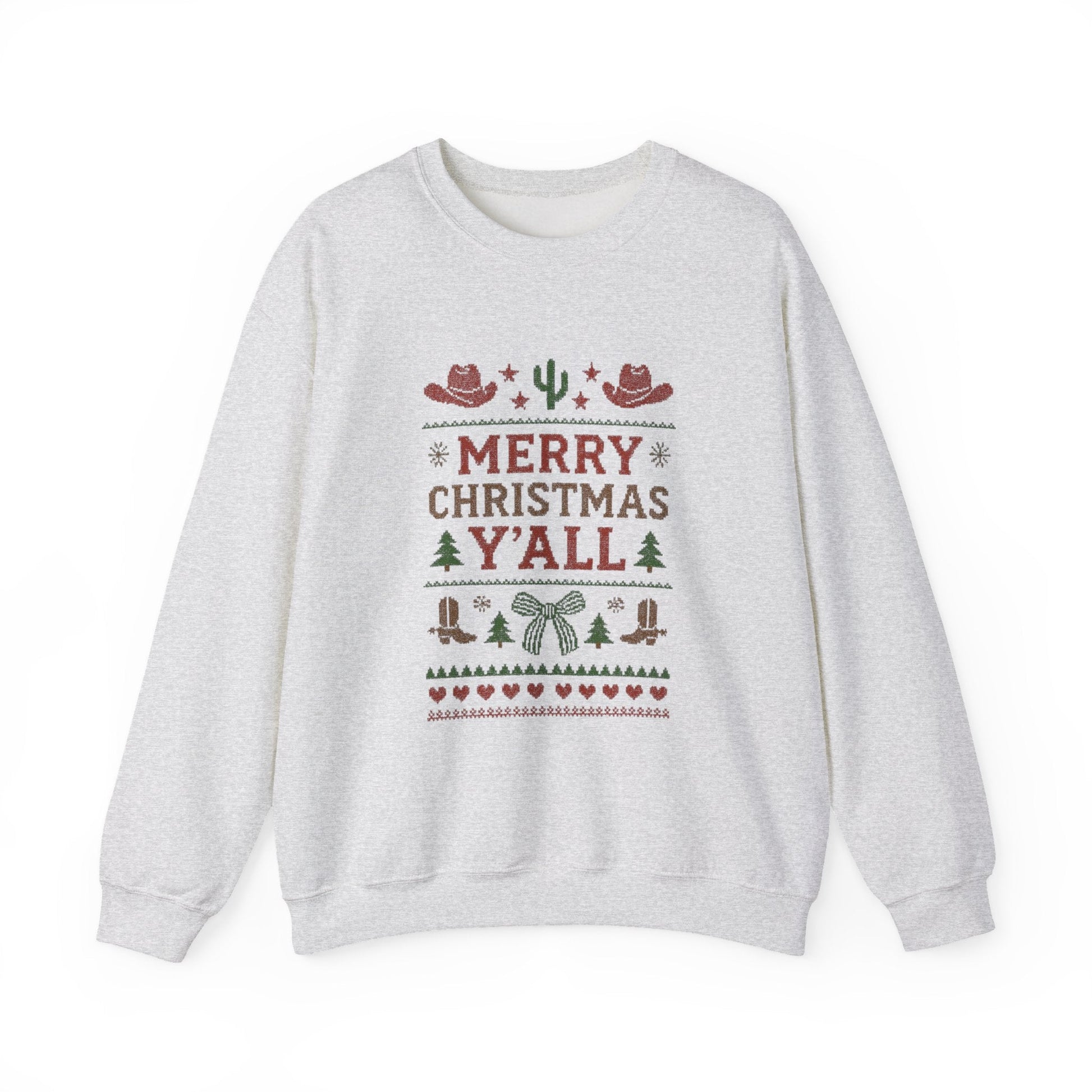 Yeehaw Holiday Sweater: Festive Ranch Crewneck for a Country Christmas - Popbydesign