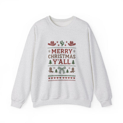 Yeehaw Holiday Sweater: Festive Ranch Crewneck for a Country Christmas - Popbydesign